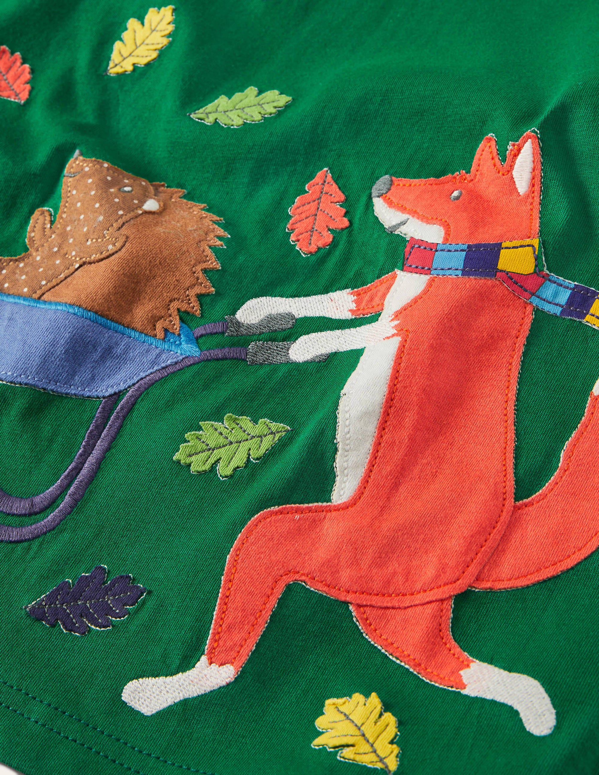 T-shirt à appliqué Woodland-Renard et brouette vert forêt - Image 3