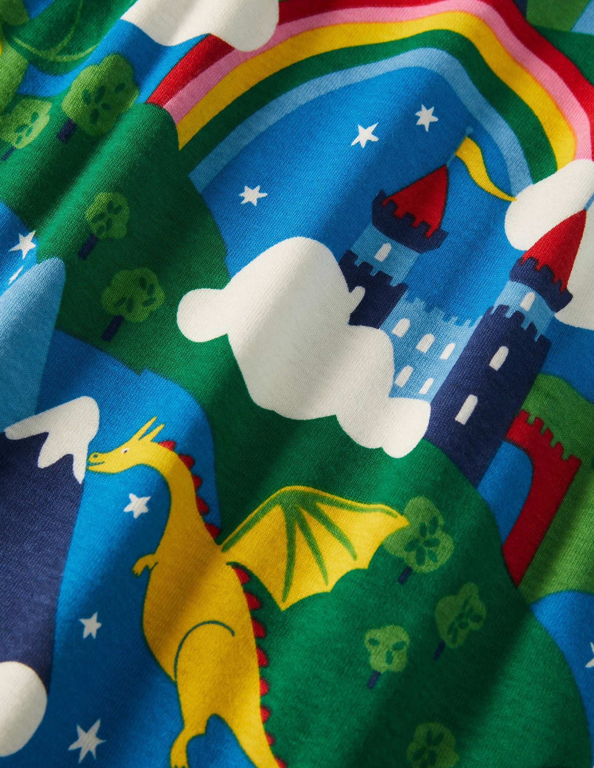 Schlafanzug im 2er-Pack mit anliegender Passform-Blau, Regenbögen/Drachen-3