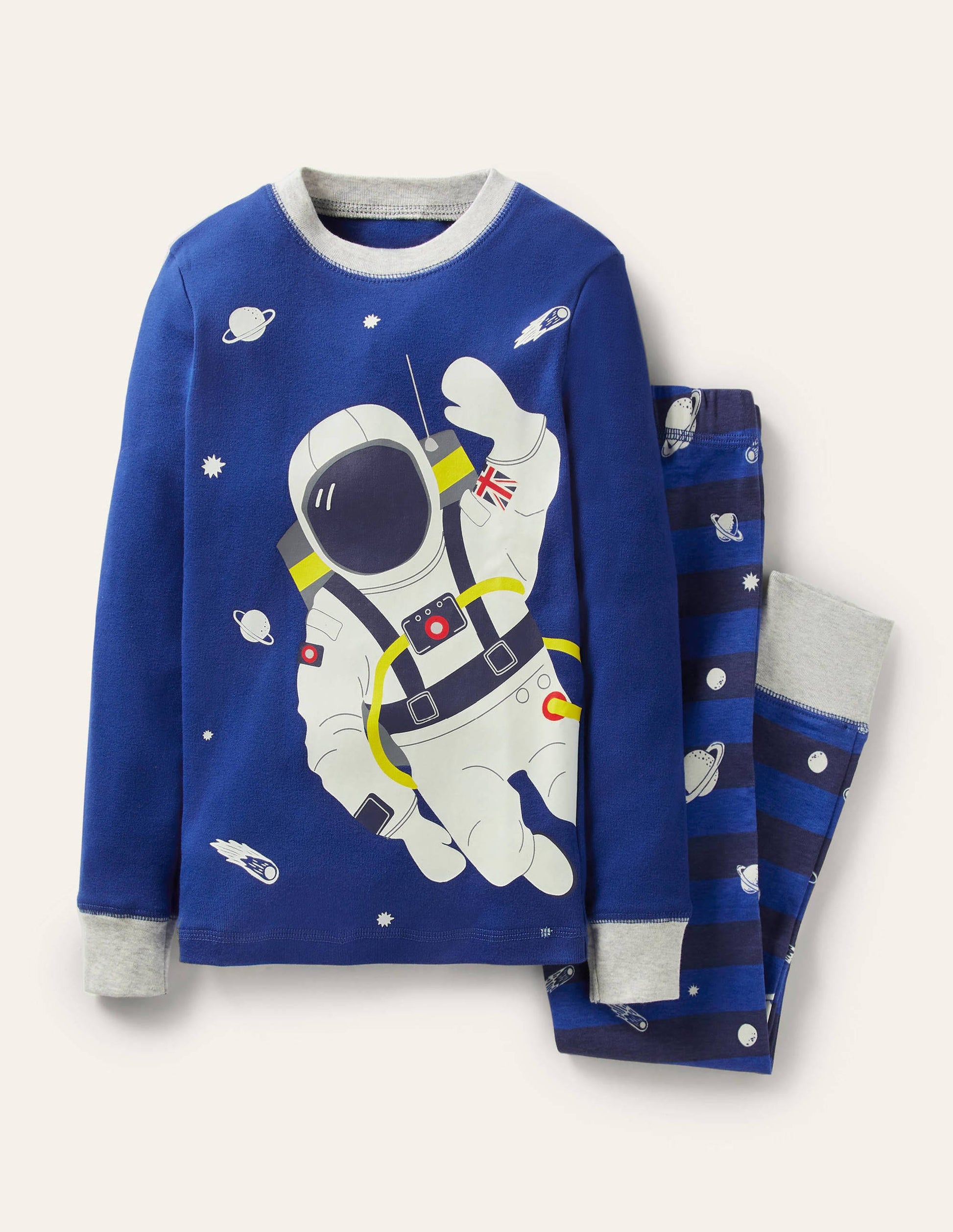 Snug Glow-in-the-dark Pyjamas-Brilliant Blue Astronaut-1