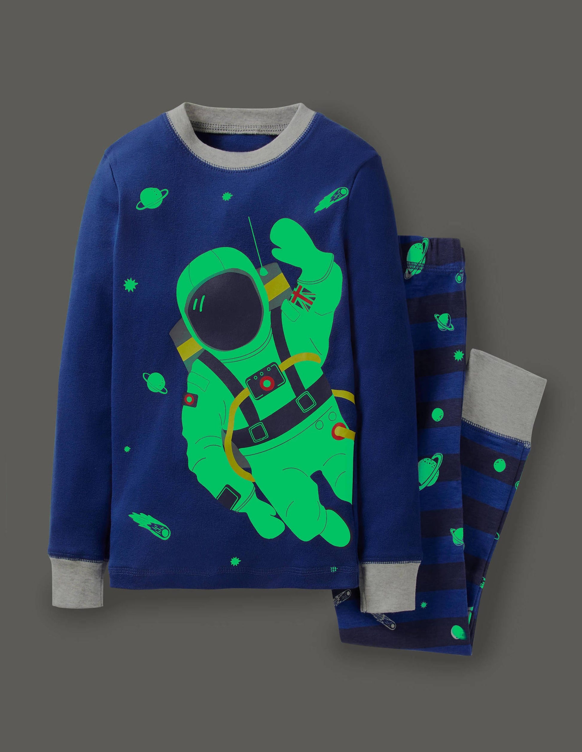 Snug Glow-in-the-dark Pyjamas-Brilliant Blue Astronaut-4
