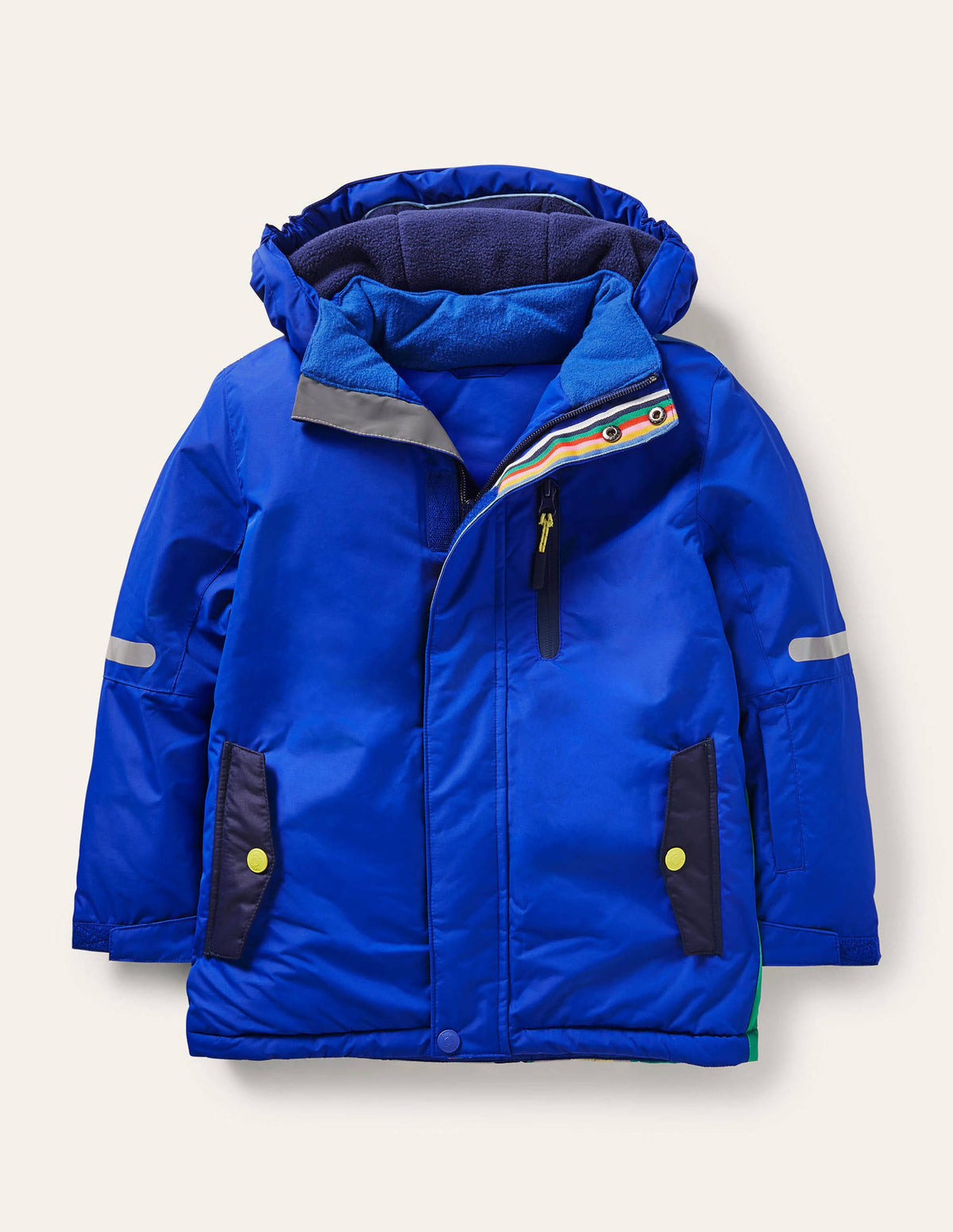 Wasserdichte Allwetterjacke-Blitzblau, Stern-1