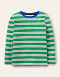 T-shirt manches longues ultra-doux-Gris chiné/vert des Highlands