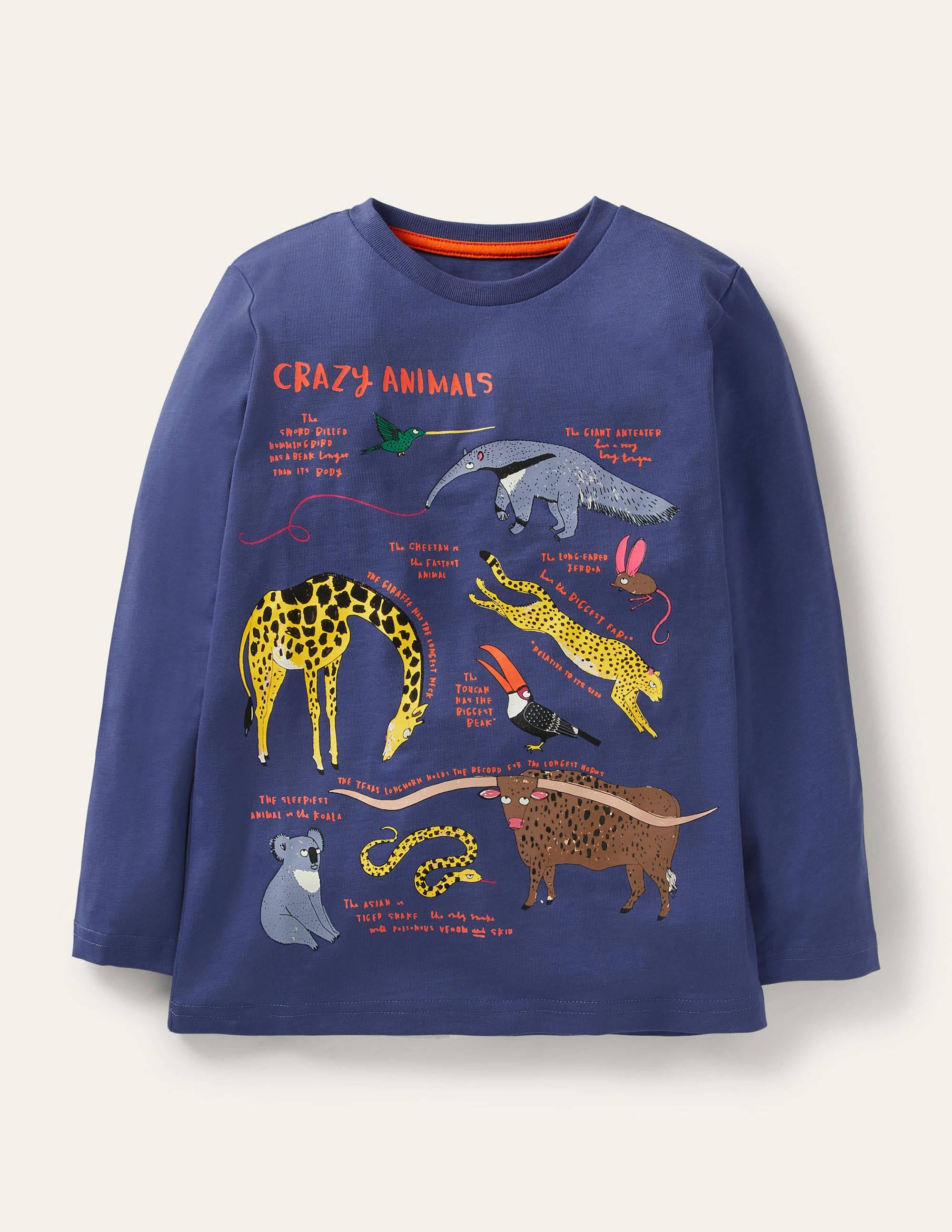 T-Shirt mit lehrreichem Motiv-Segelblau, Verrückte Tiere - Image 1