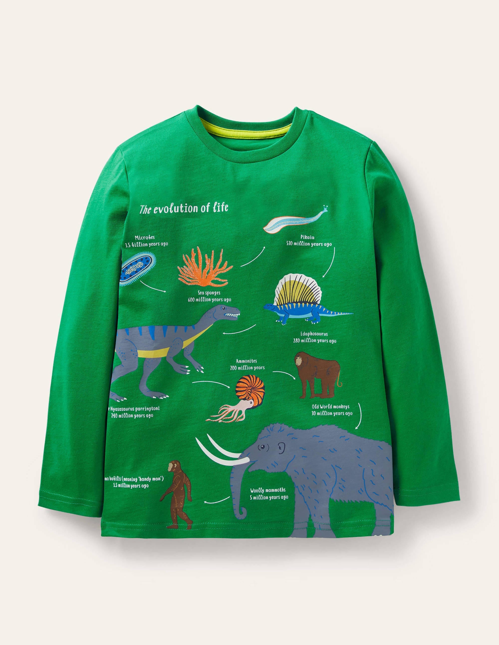 T-Shirt mit lehrreichem Motiv-Schottengrün, Dinosaurier - Image 1