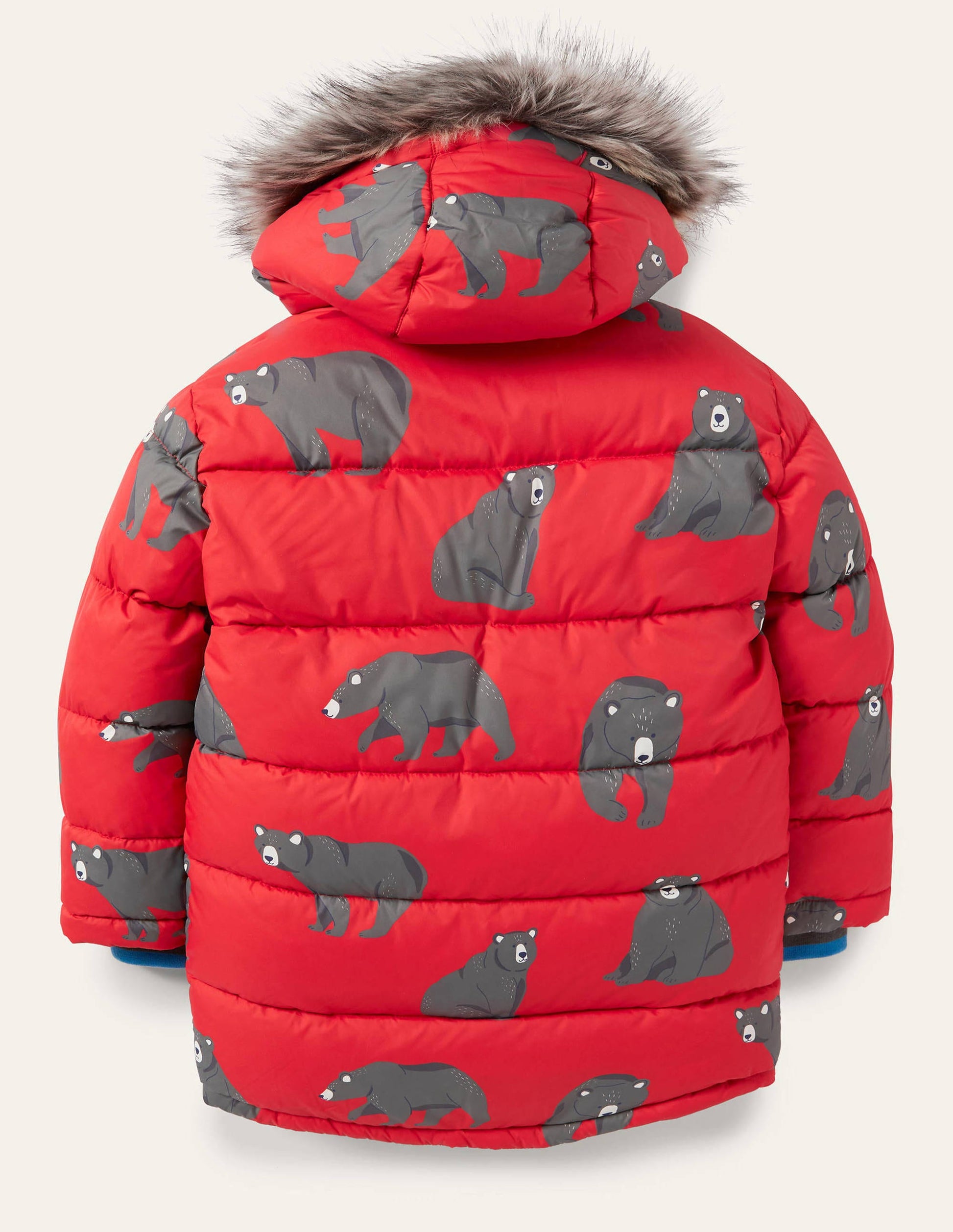 Lange Jacke mit Wattierung-Rockabilly-Rot, Bären-2