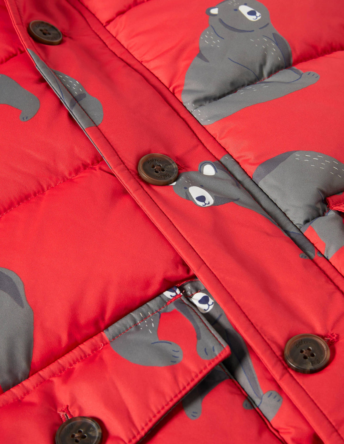 Lange Jacke mit Wattierung-Rockabilly-Rot, Bären - Image 3