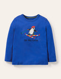 T-shirt graphique à motif animal-Motif Ski You Later bleu brillant