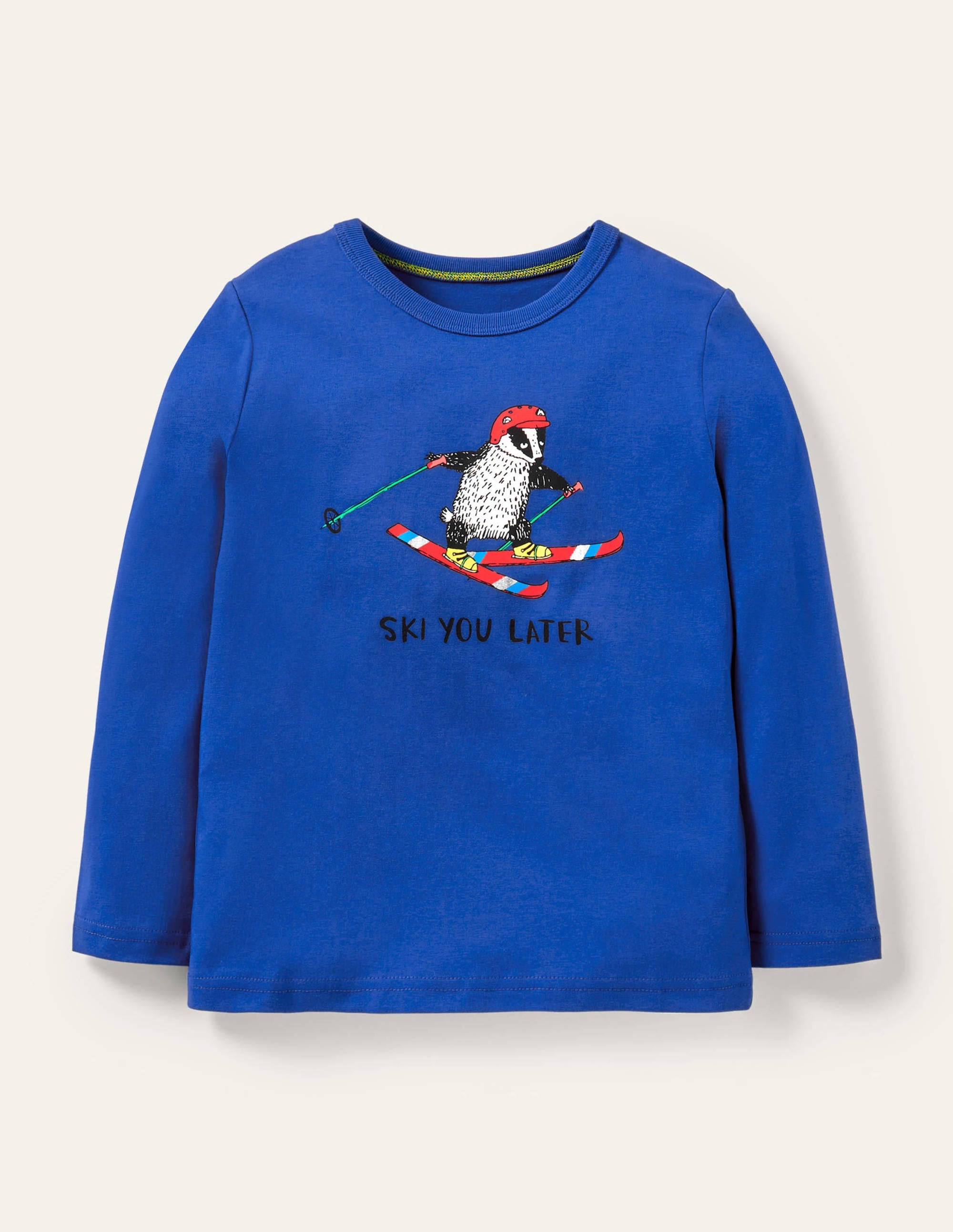 T-shirt graphique à motif animal-Motif Ski You Later bleu brillant - Image 1