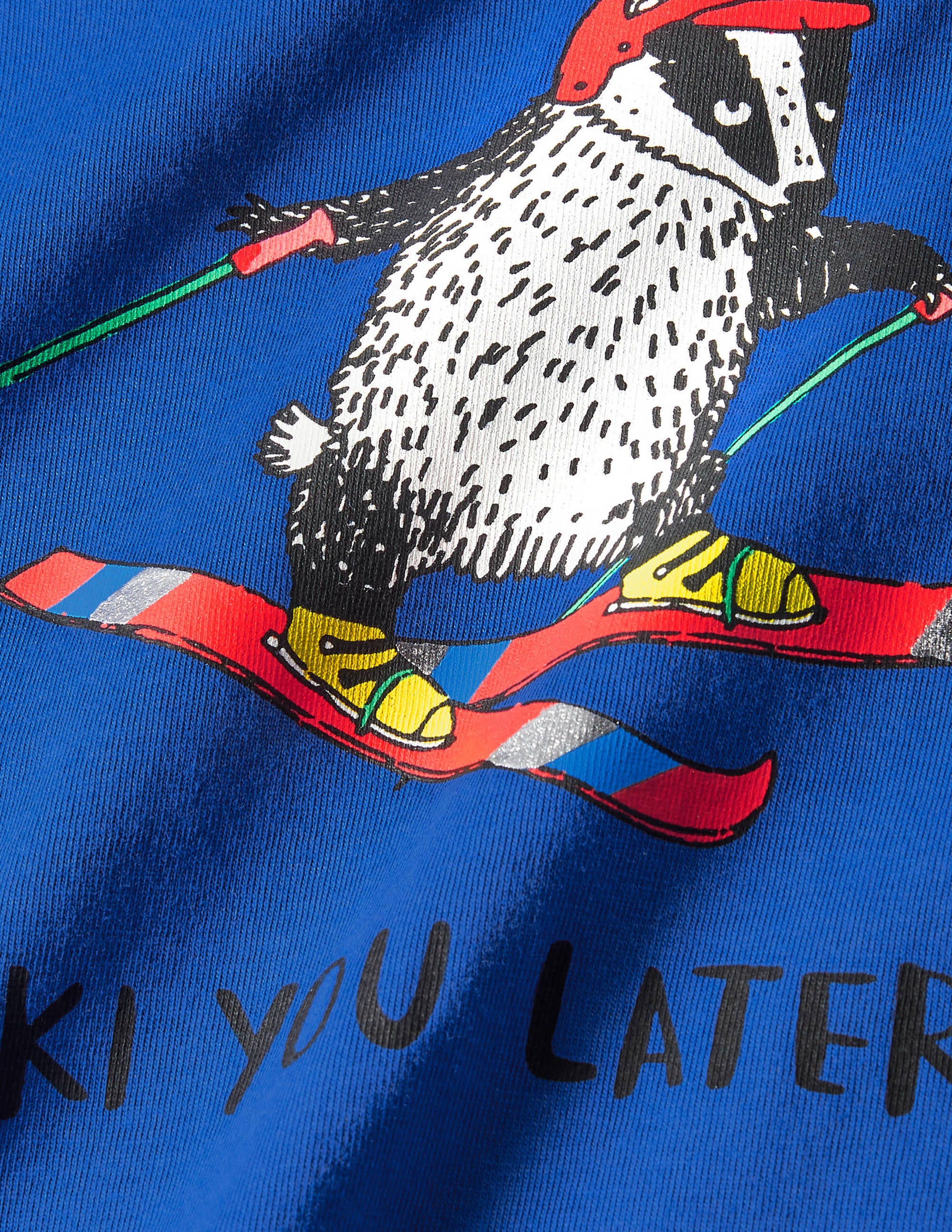 T-shirt graphique à motif animal-Motif Ski You Later bleu brillant - Image 3