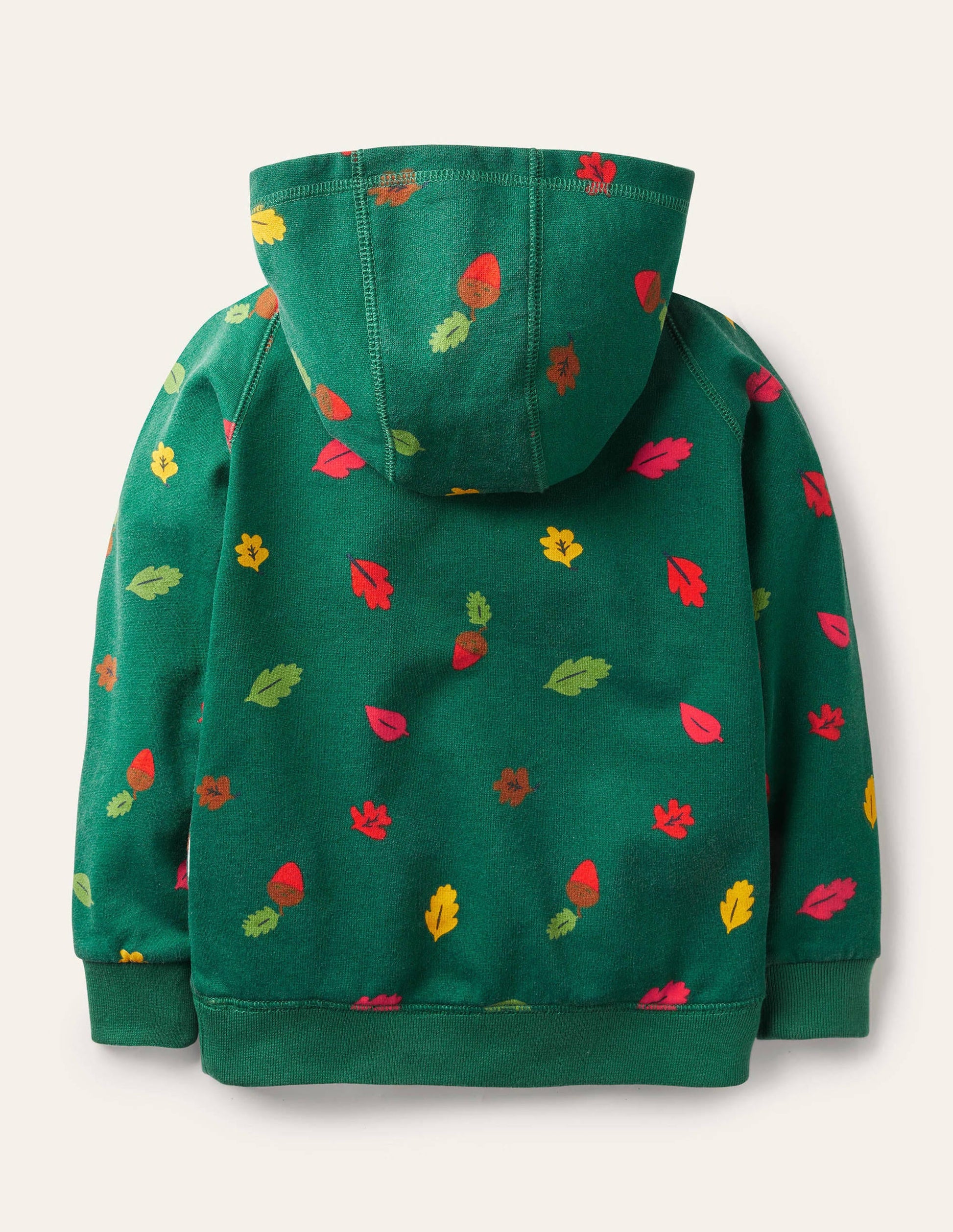 Sweat à capuche à appliqué patchwork-Hérisson vert forêt-2