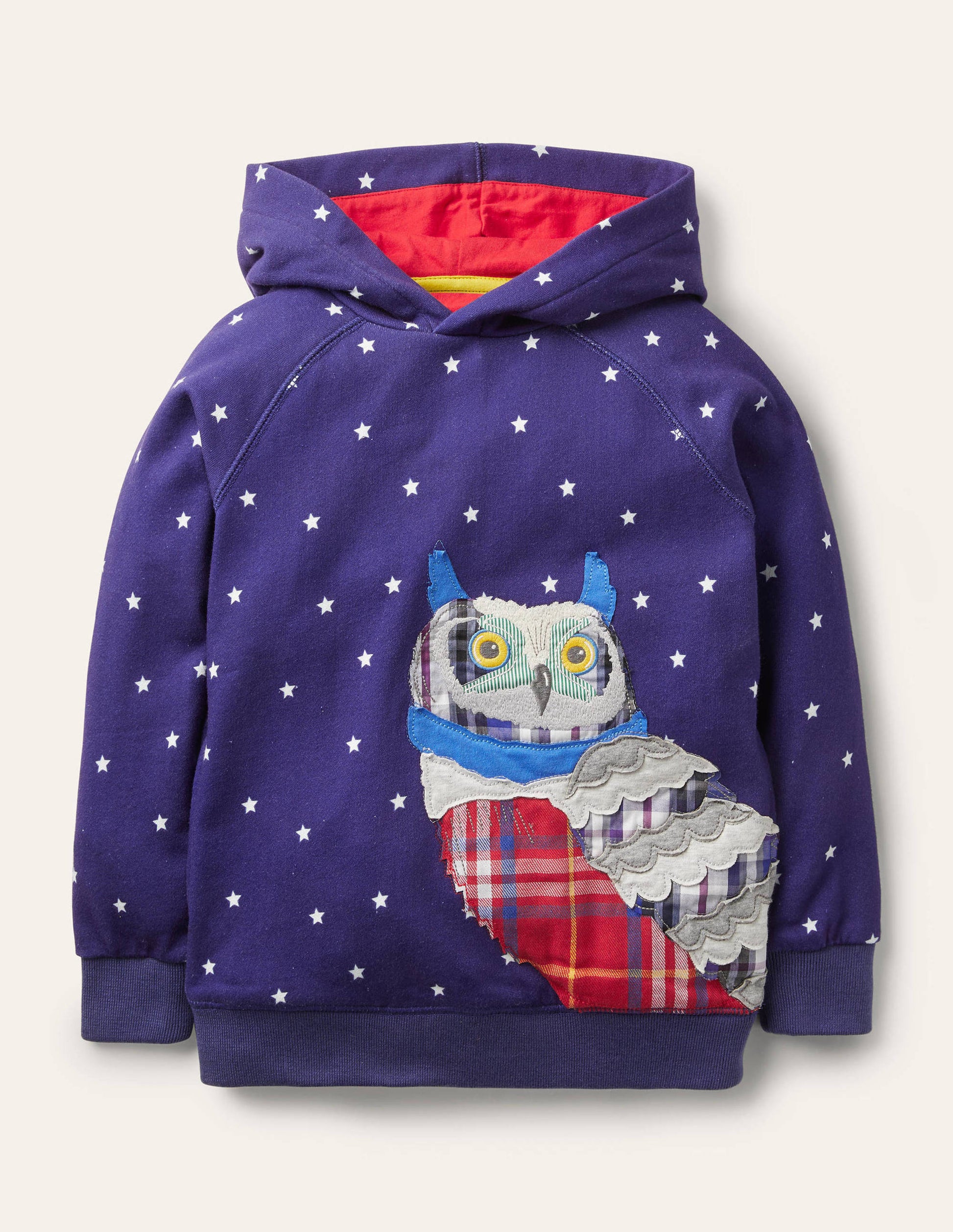 Kapuzenpullover mit Applikationsaufnäher-Schuluniform-Navy, Eule-1