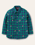 Chemise à carreaux brodée cosy-Sprout bleu/vert