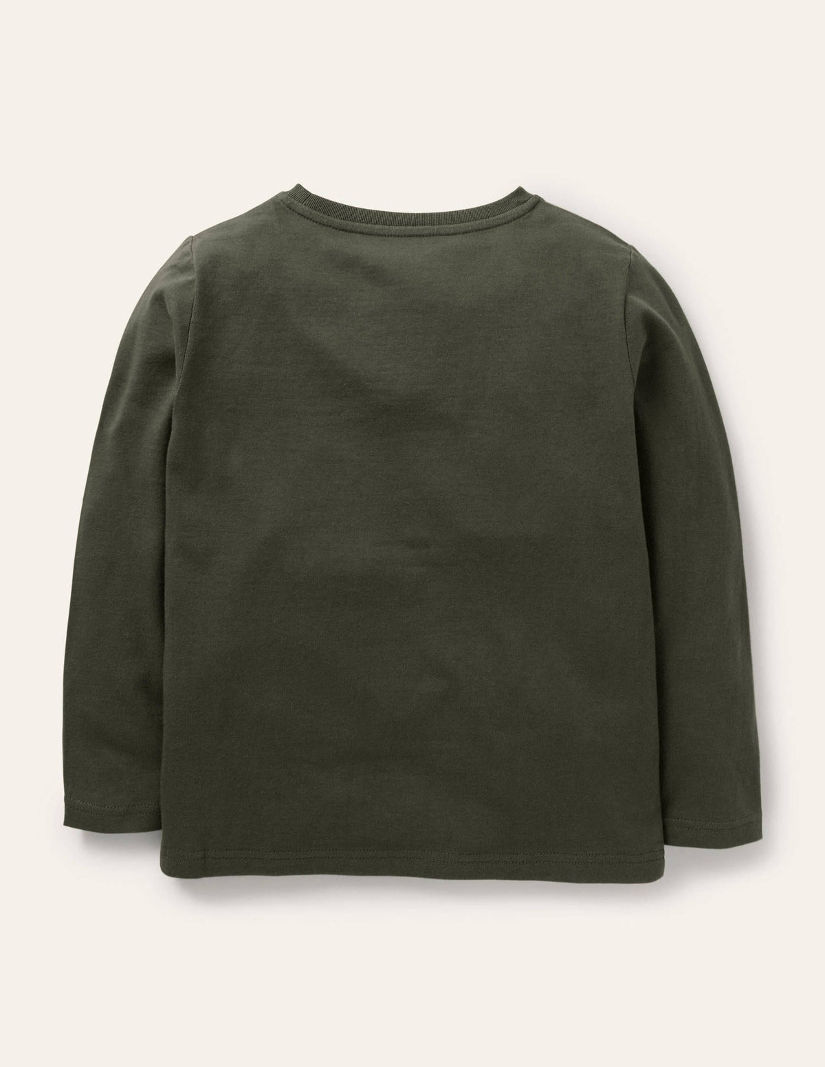 Forest Appliqué T-shirt-Khaki Green Owl-2