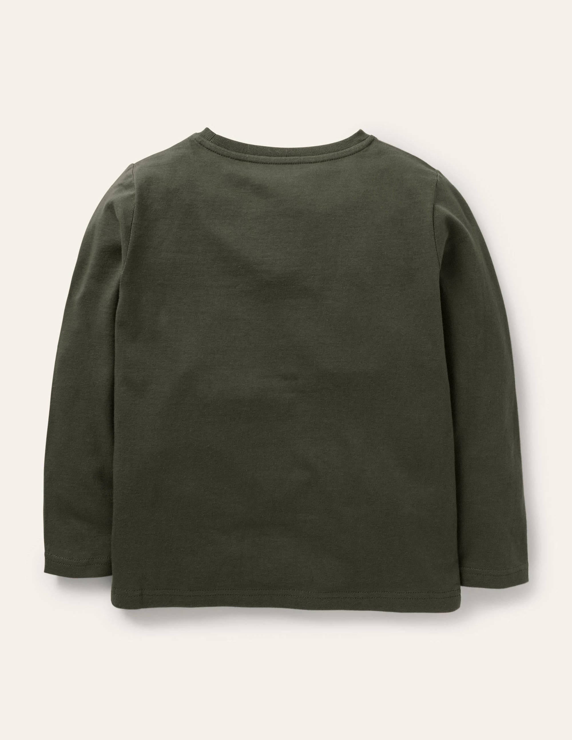 Forest Appliqué T-shirt-Khaki Green Owl - Image 2
