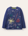 Glowing Magical T-shirt-College Navy Fireworks