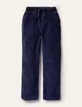 Cosy Lined Cord Trousers-College Navy