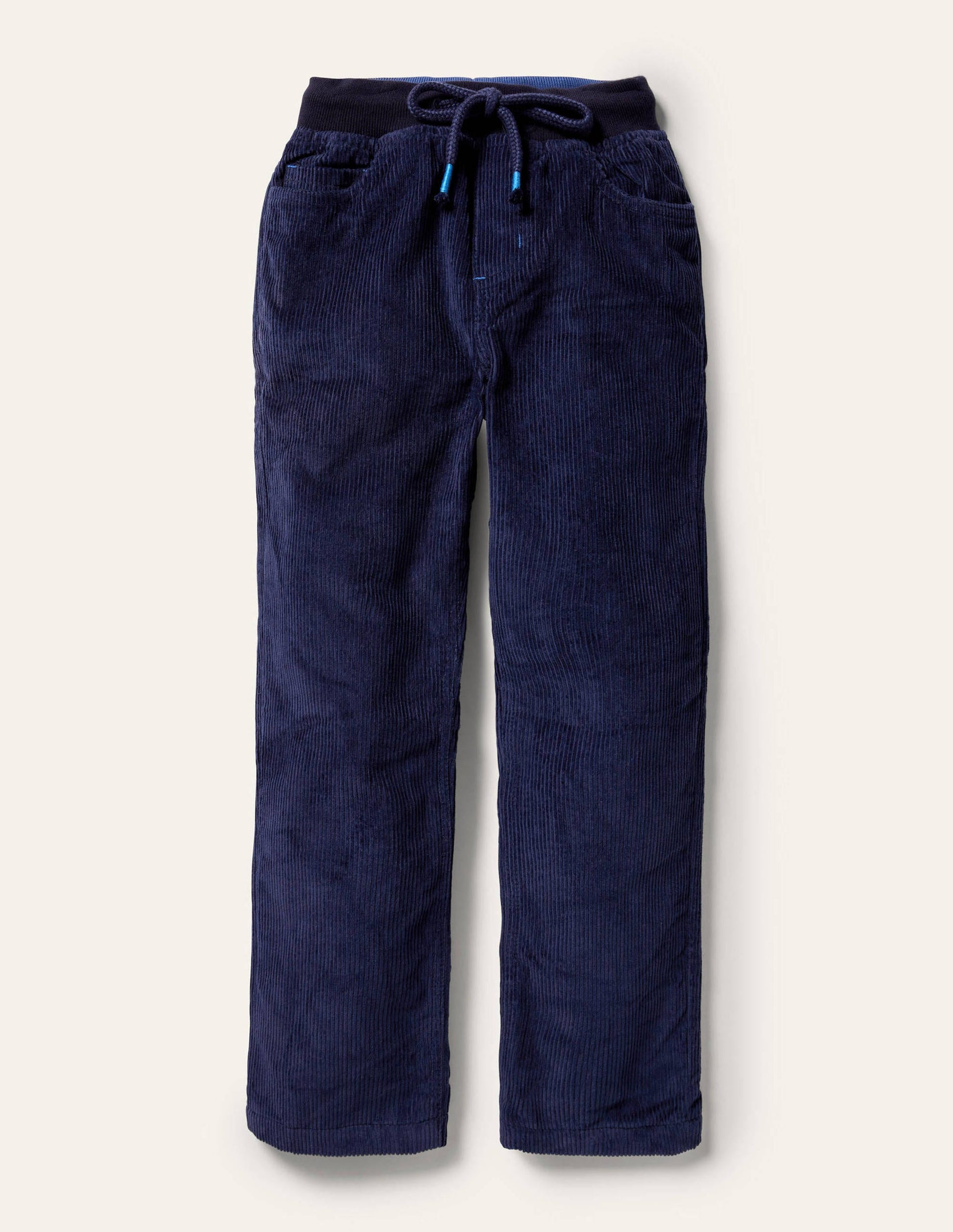 Cosy Lined Cord Trousers-College Navy-1
