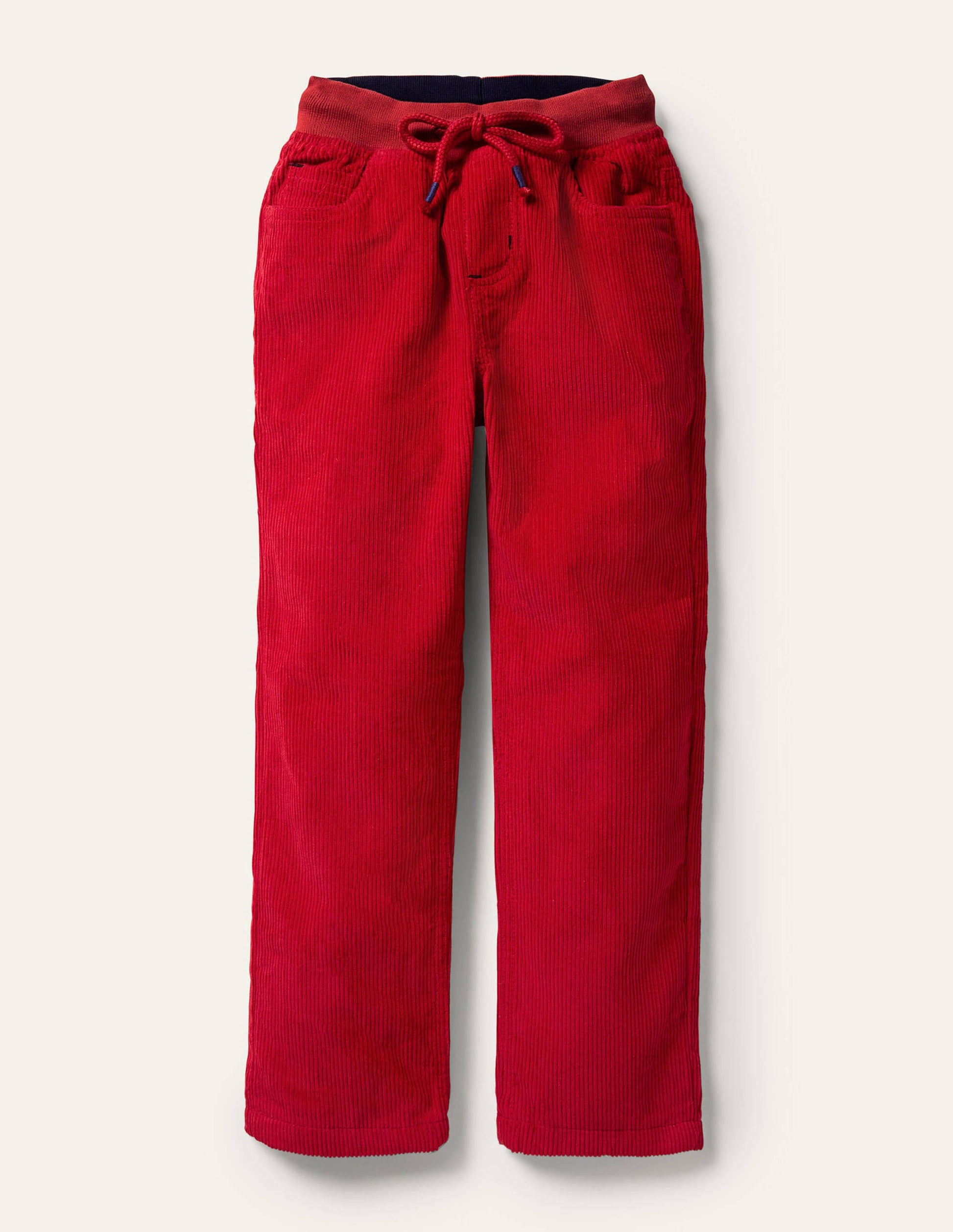 Pantalon cosy en velours côtelé doublé-Rouge rockabilly-1