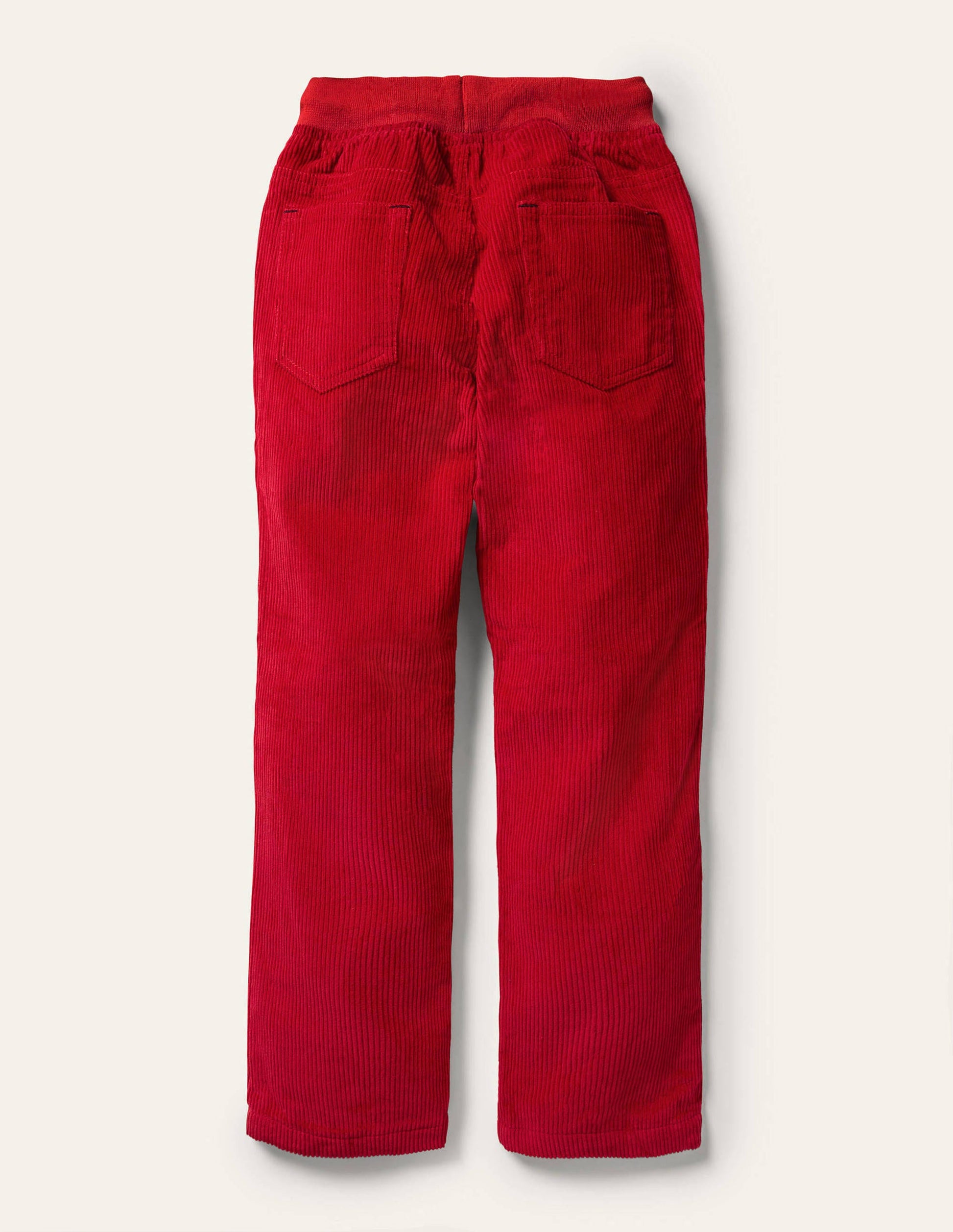 Pantalon cosy en velours côtelé doublé-Rouge rockabilly-2