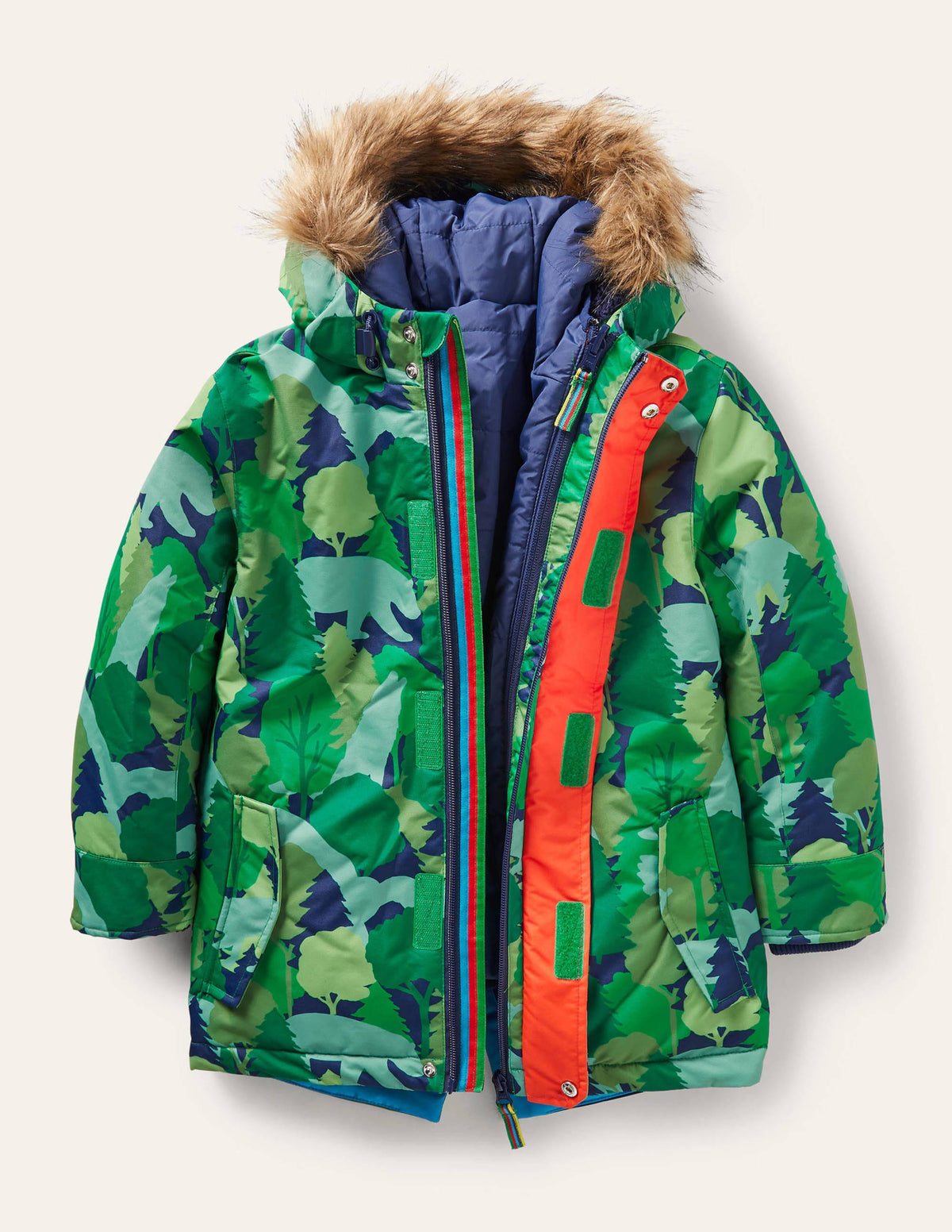 Wasserdichter 4-in-1-Parka-Waldgrün, Camouflage-4