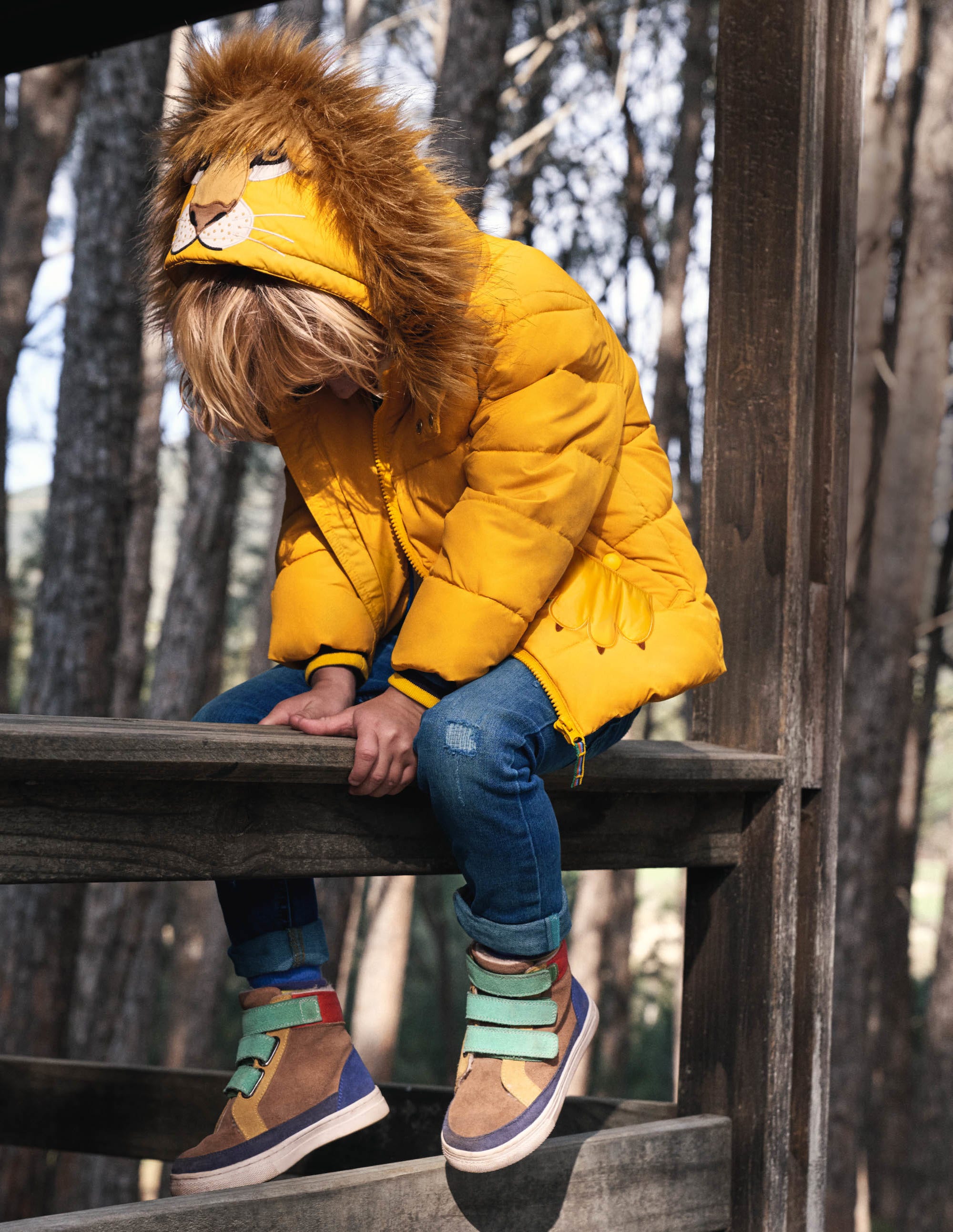 Doudoune fun motif lion-Lion jaune rayon de miel - Image 4