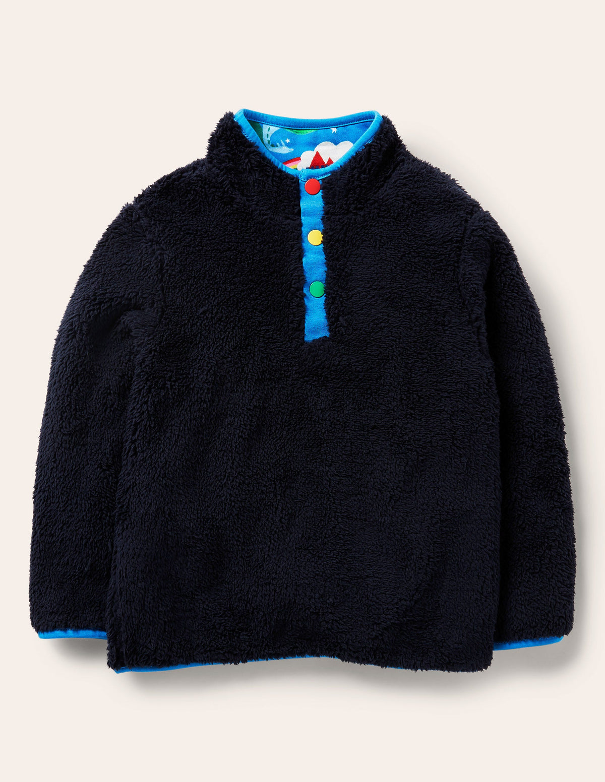 Wendbares Henley-Sweatshirt-Segelblau, Magisches Schloss-4