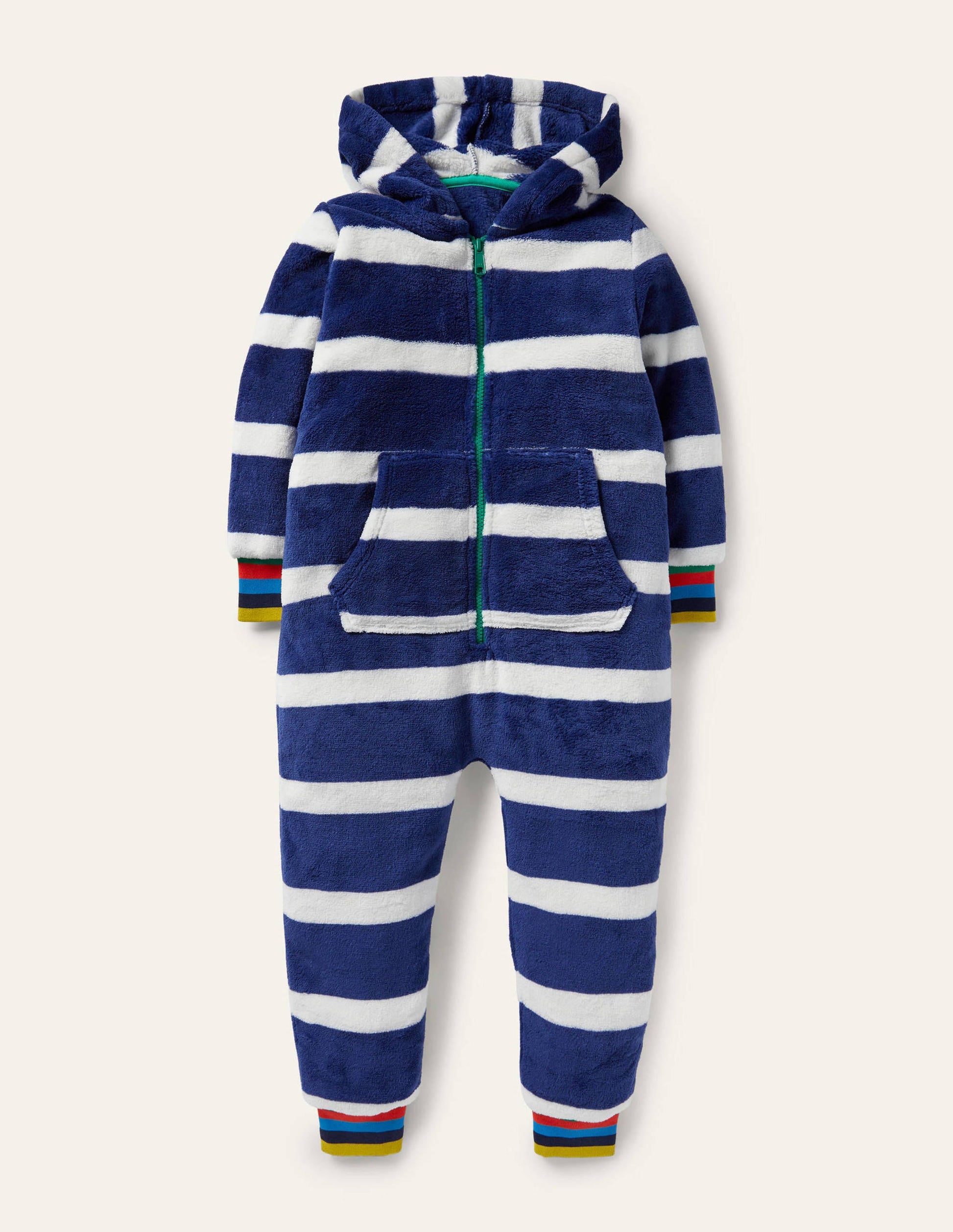 Cosy Fleece All-In-One-College Navy/Ivory Rainbow-1