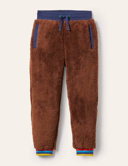 Bequeme Teddy-Jogginghose-Braun