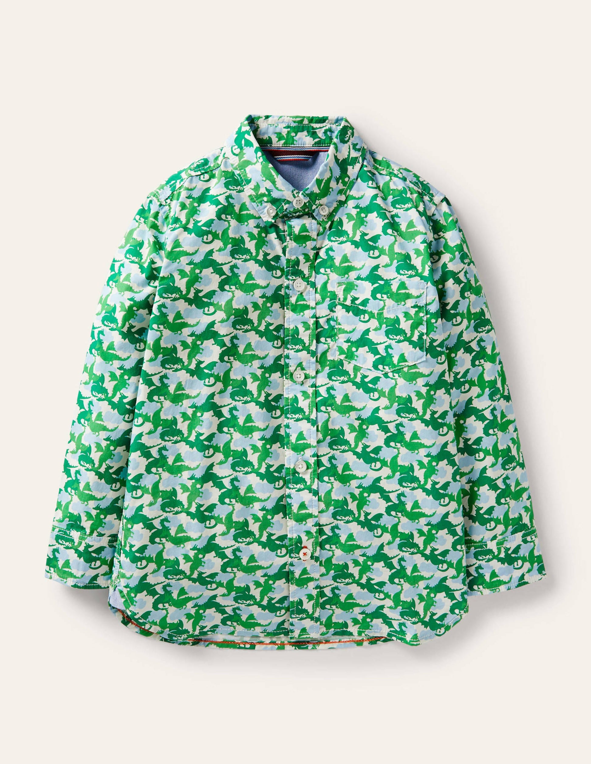 Chemise de soirée imprimée-Dragons vert des Highlands-1