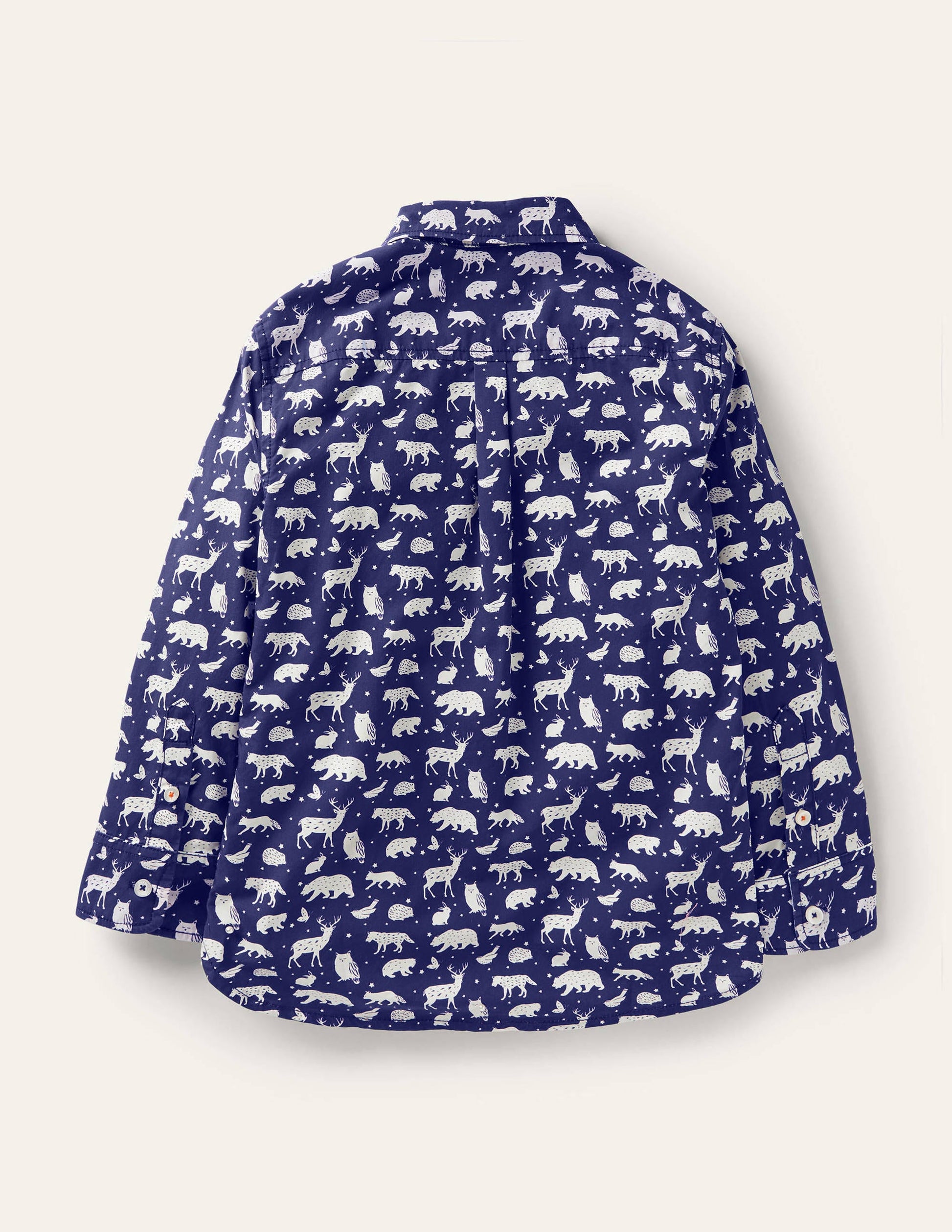 Chemise de soirée imprimée-Animal de la forêt bleu tribord-2