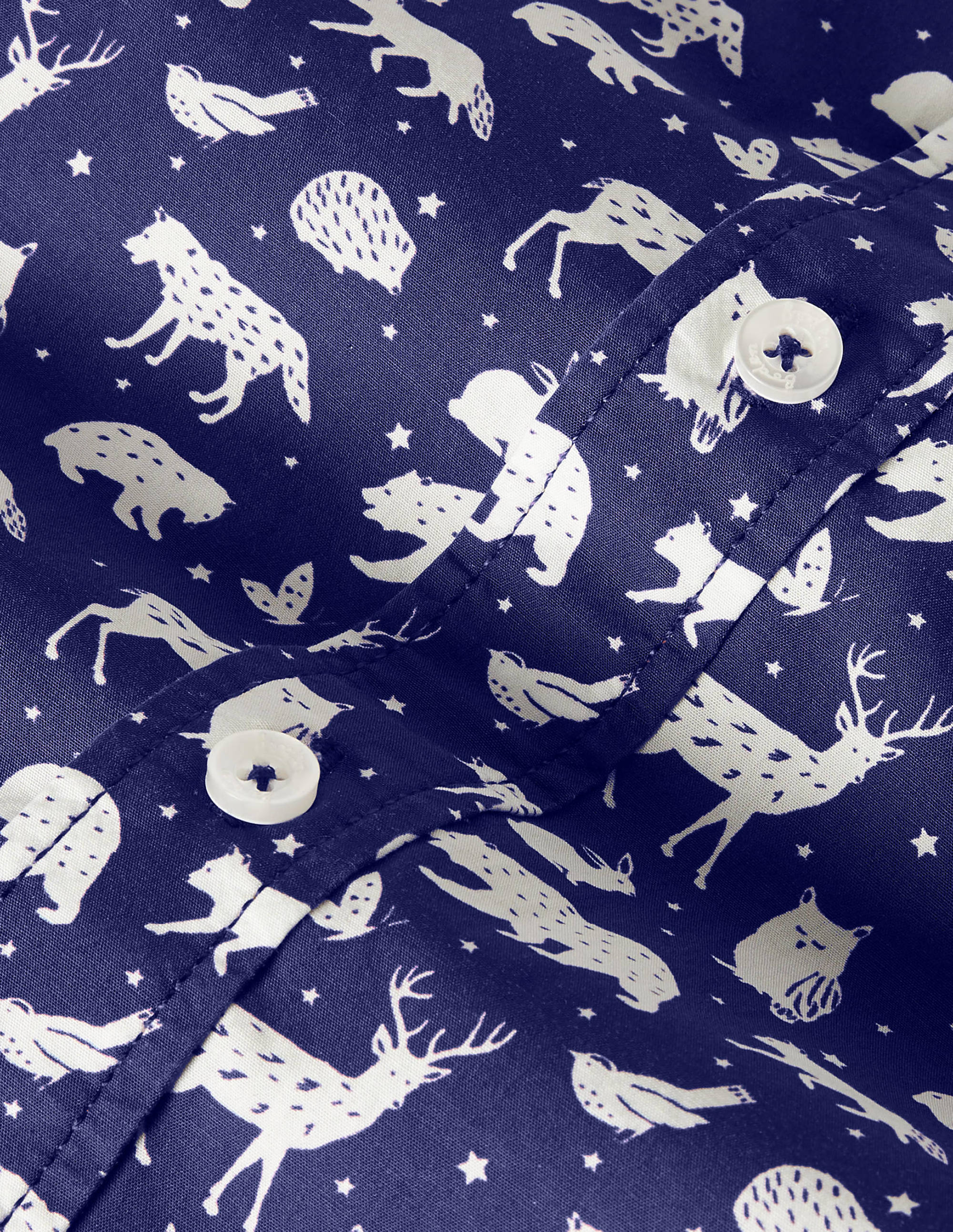 Chemise de soirée imprimée-Animal de la forêt bleu tribord - Image 3