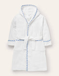 Leo Bath Robe-White/Gingham