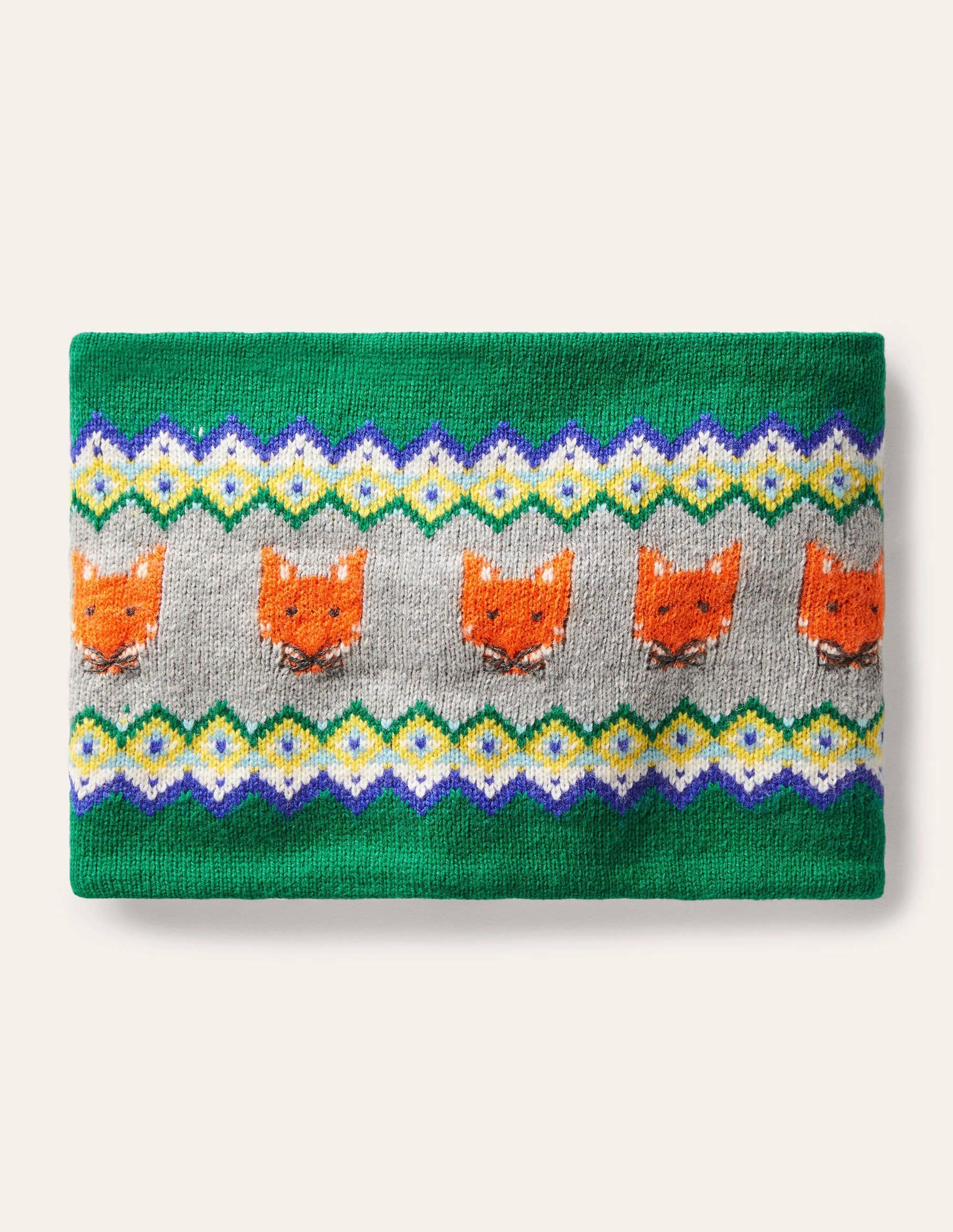 Cosy Fox Fair Isle Snood-Forest Green - Image 2