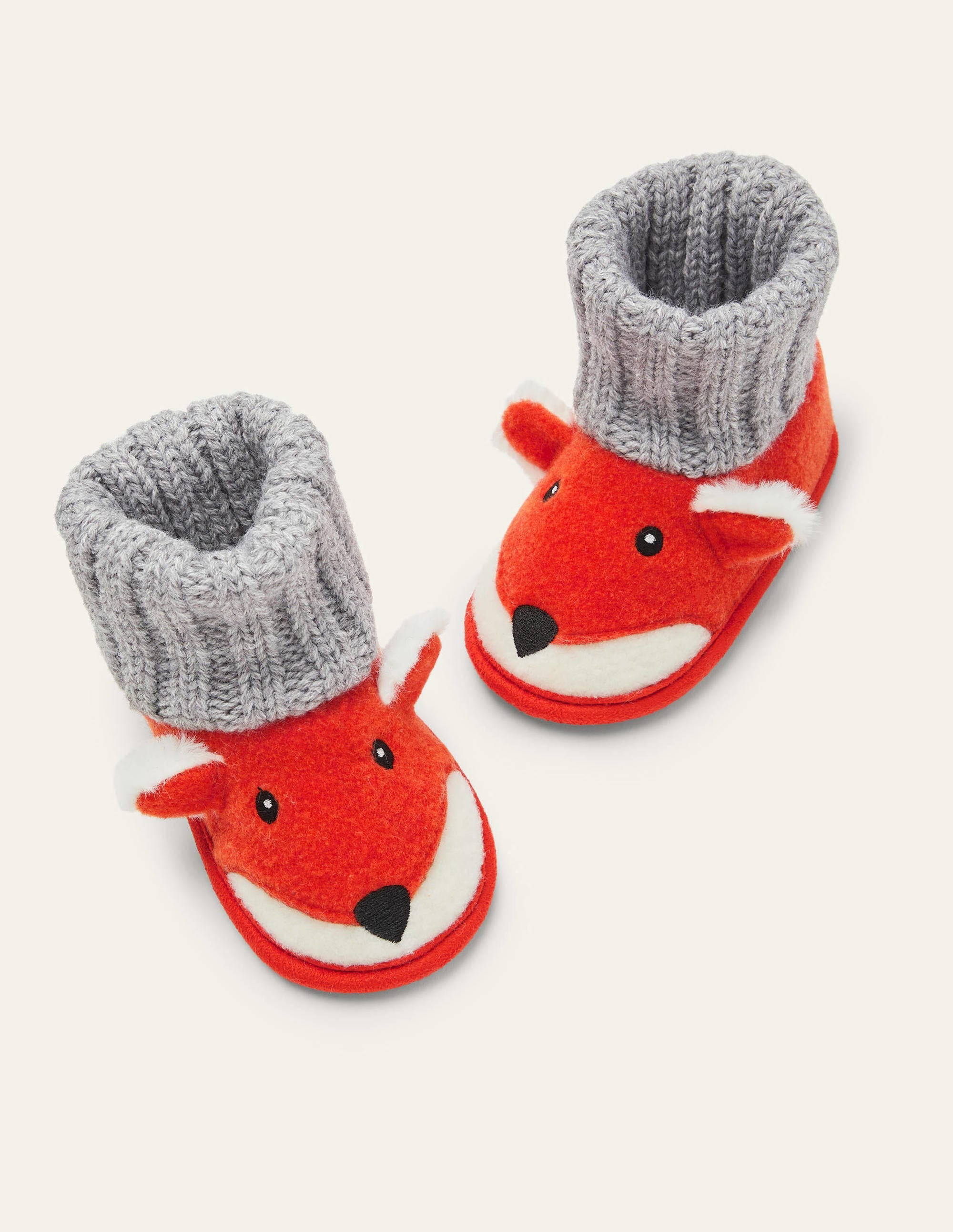 Gestrickte Fuchs-Hausschuhstiefel-Herbstliches Orange - Image 1
