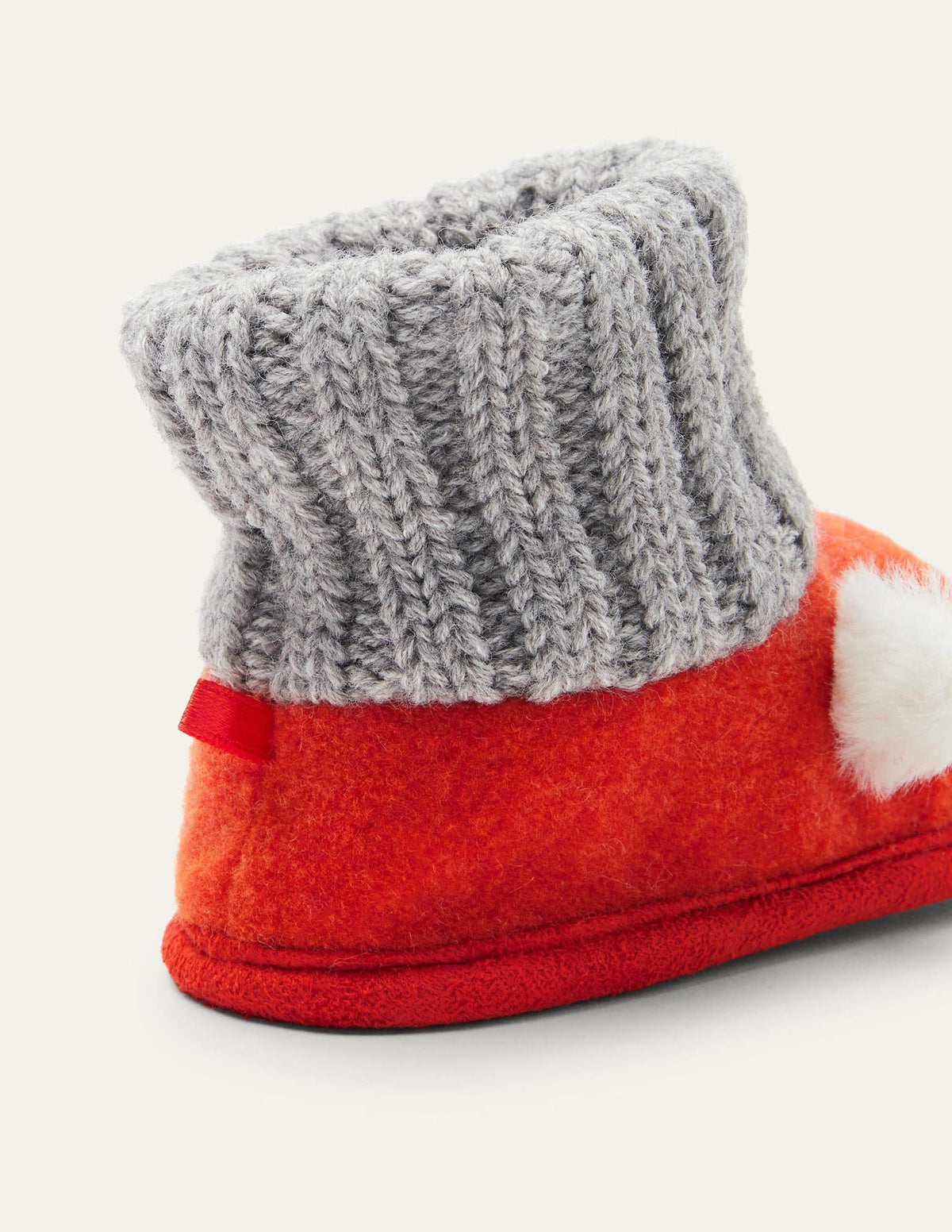Gestrickte Fuchs-Hausschuhstiefel-Herbstliches Orange-2