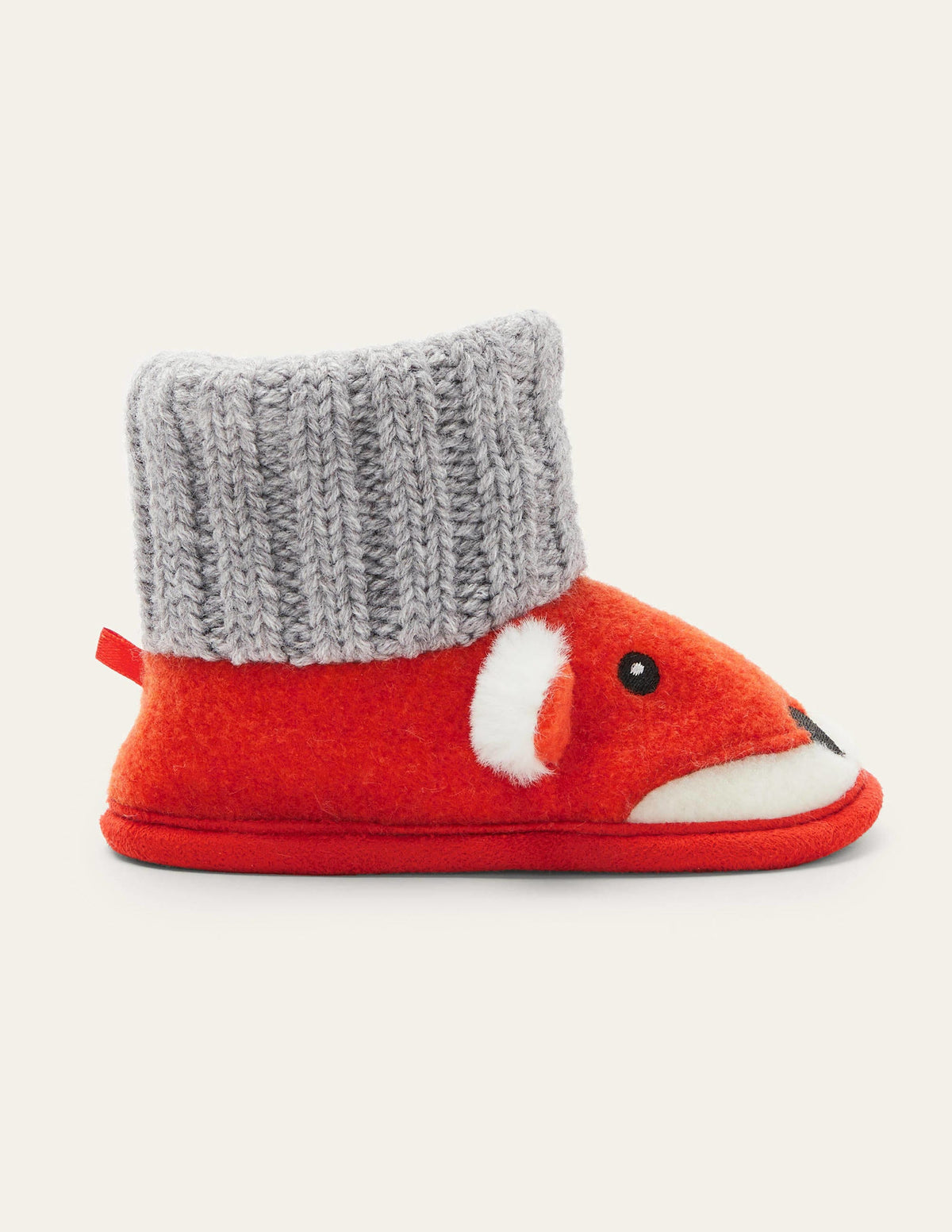 Gestrickte Fuchs-Hausschuhstiefel-Herbstliches Orange-3