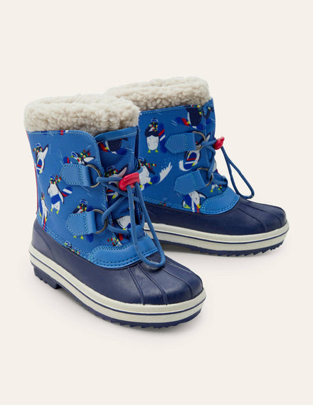 Allwetterstiefel-Schuluniform-Navy, Pinguine