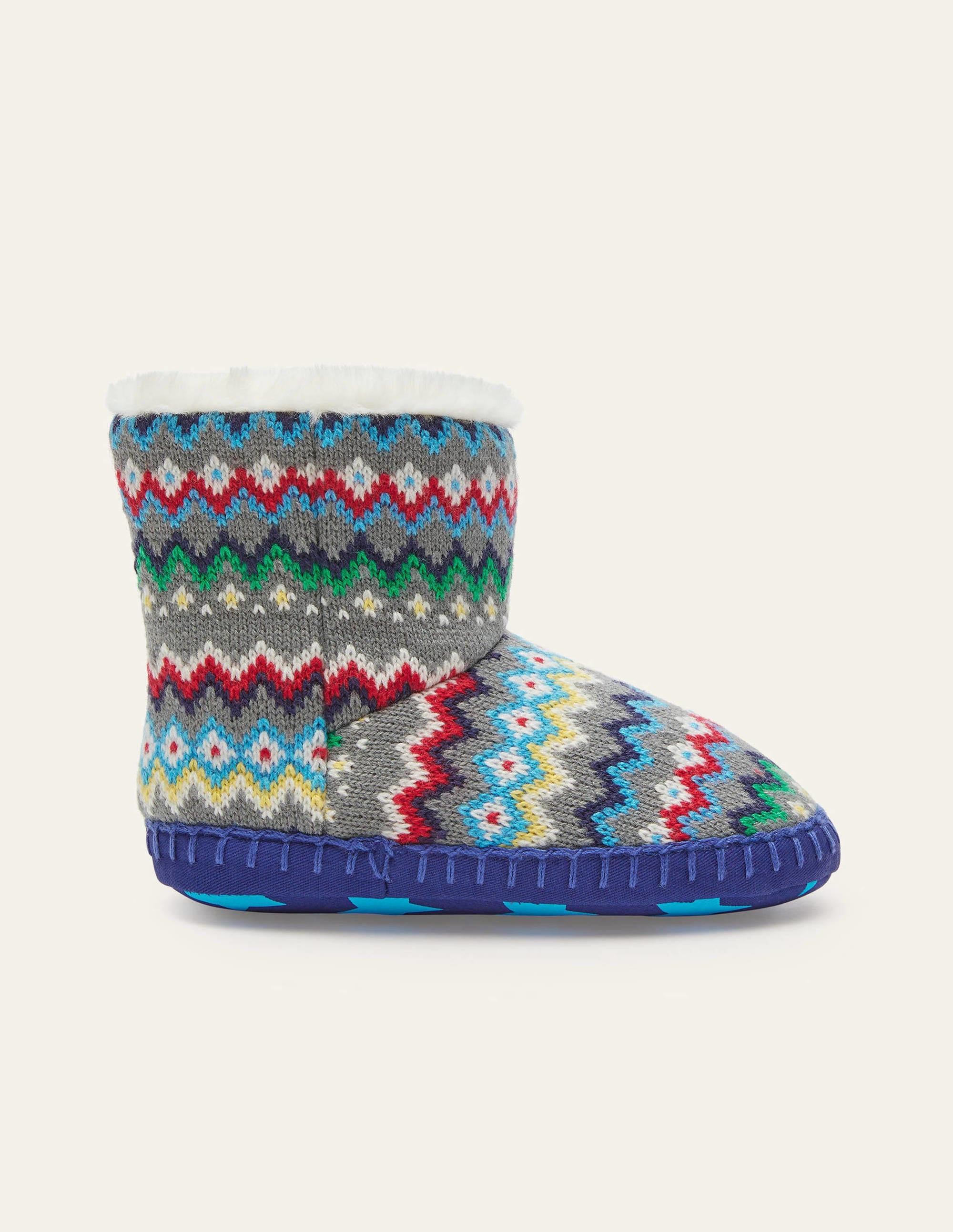 Chaussons bottillons-Motif jacquard gris - Image 2