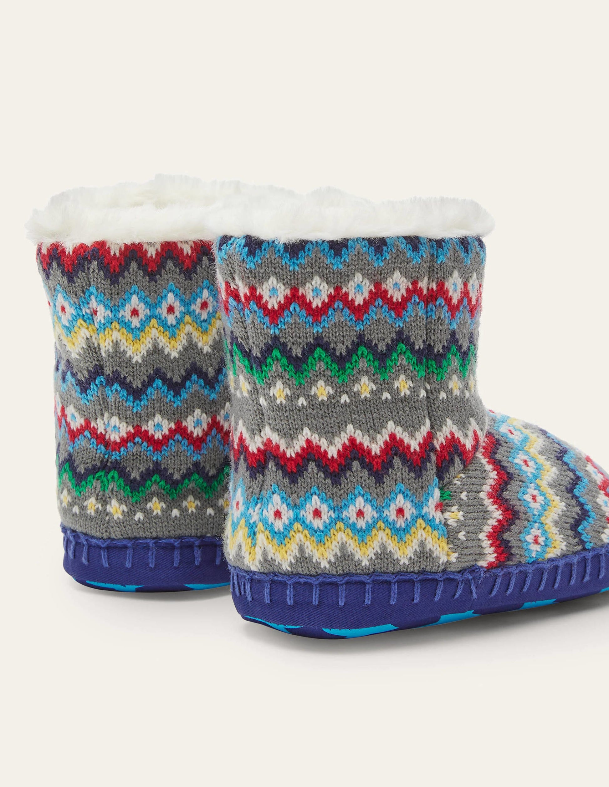 Chaussons bottillons-Motif jacquard gris-3