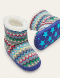 Chaussons bottillons-Motif jacquard gris