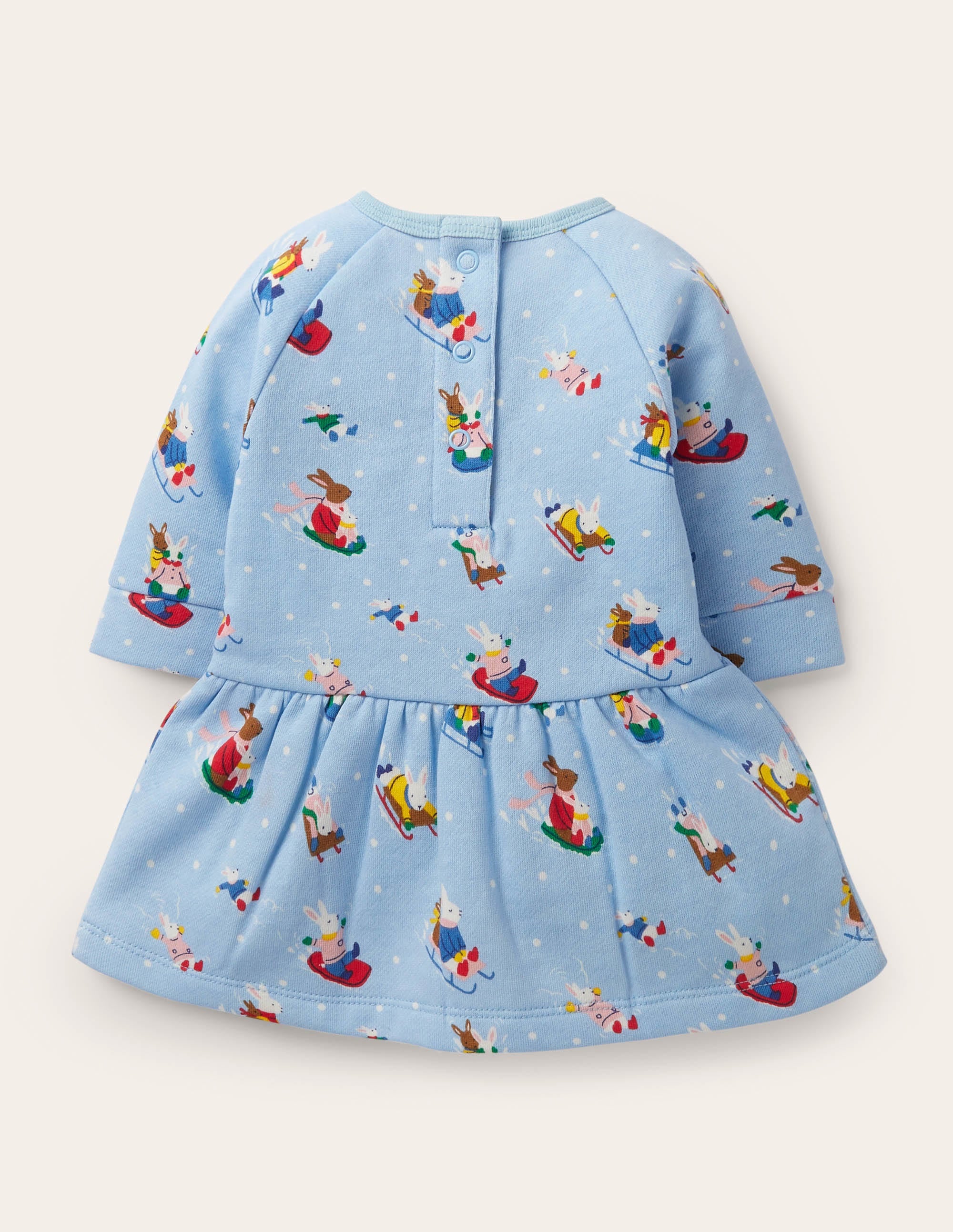 Cosy Sweatshirt Dress-Winter Sky Snow Bunnies - Image 2