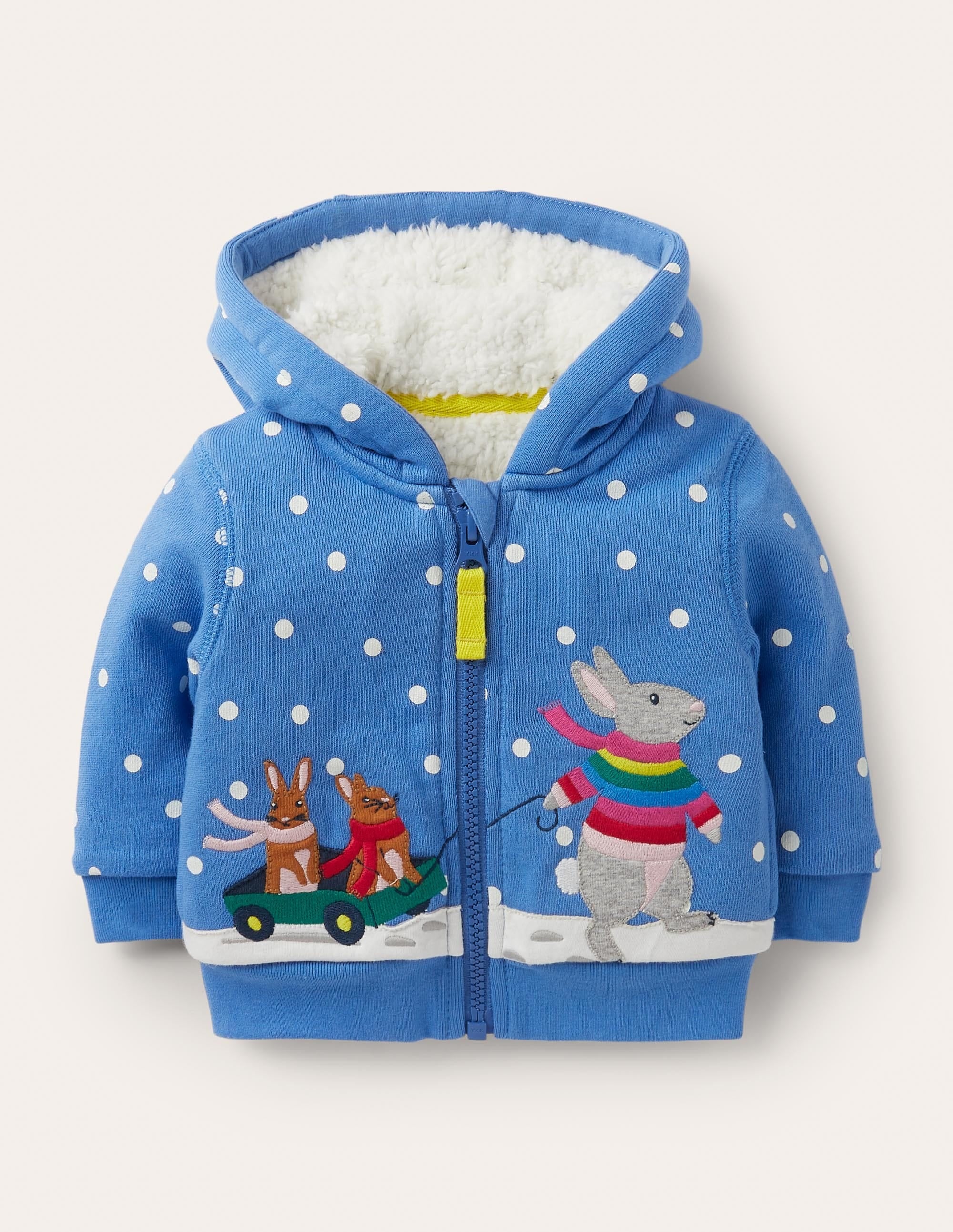 Sweat à capuche fourré-Scène avec lapin bleu élisabéthain - Image 1