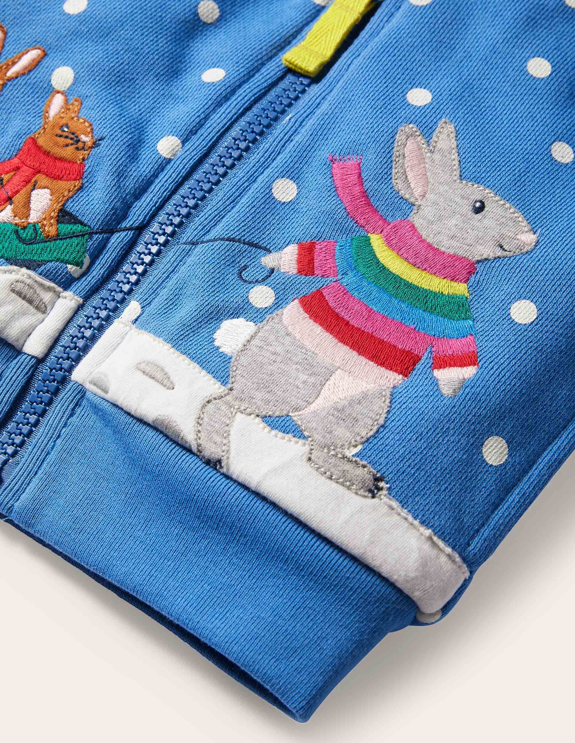 Sweat à capuche fourré-Scène avec lapin bleu élisabéthain - Image 3
