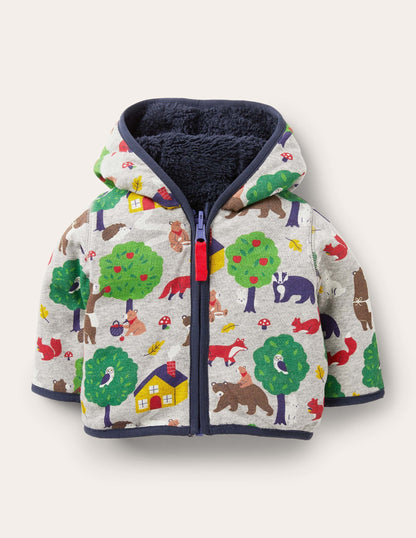 Wendbare Jacke-Grau Meliert, Bären-1