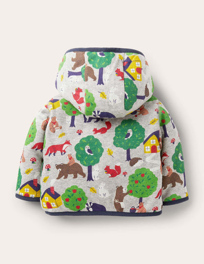 Wendbare Jacke-Grau Meliert, Bären-2