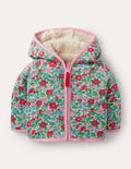 Wendbare Jacke mit Blumenmuster-Naturweiß, Vintage-Blumen