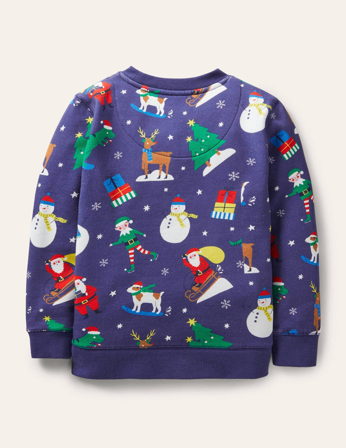 Printed Sweatshirt-Starboard Blue Festive Friends - Image 2