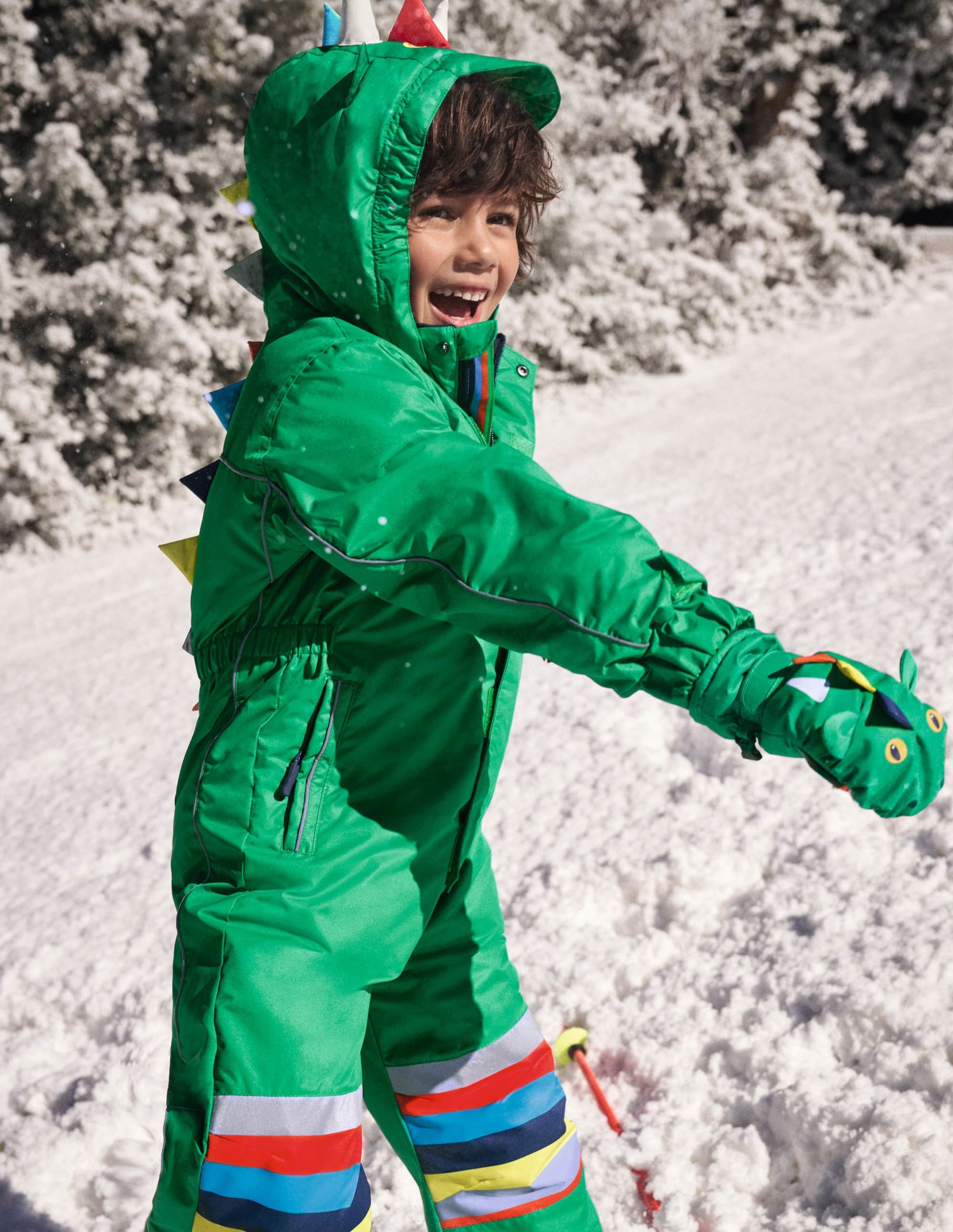 Wasserdichter Drachen-Einteiler-Schottengrün, Dinosaurier-3