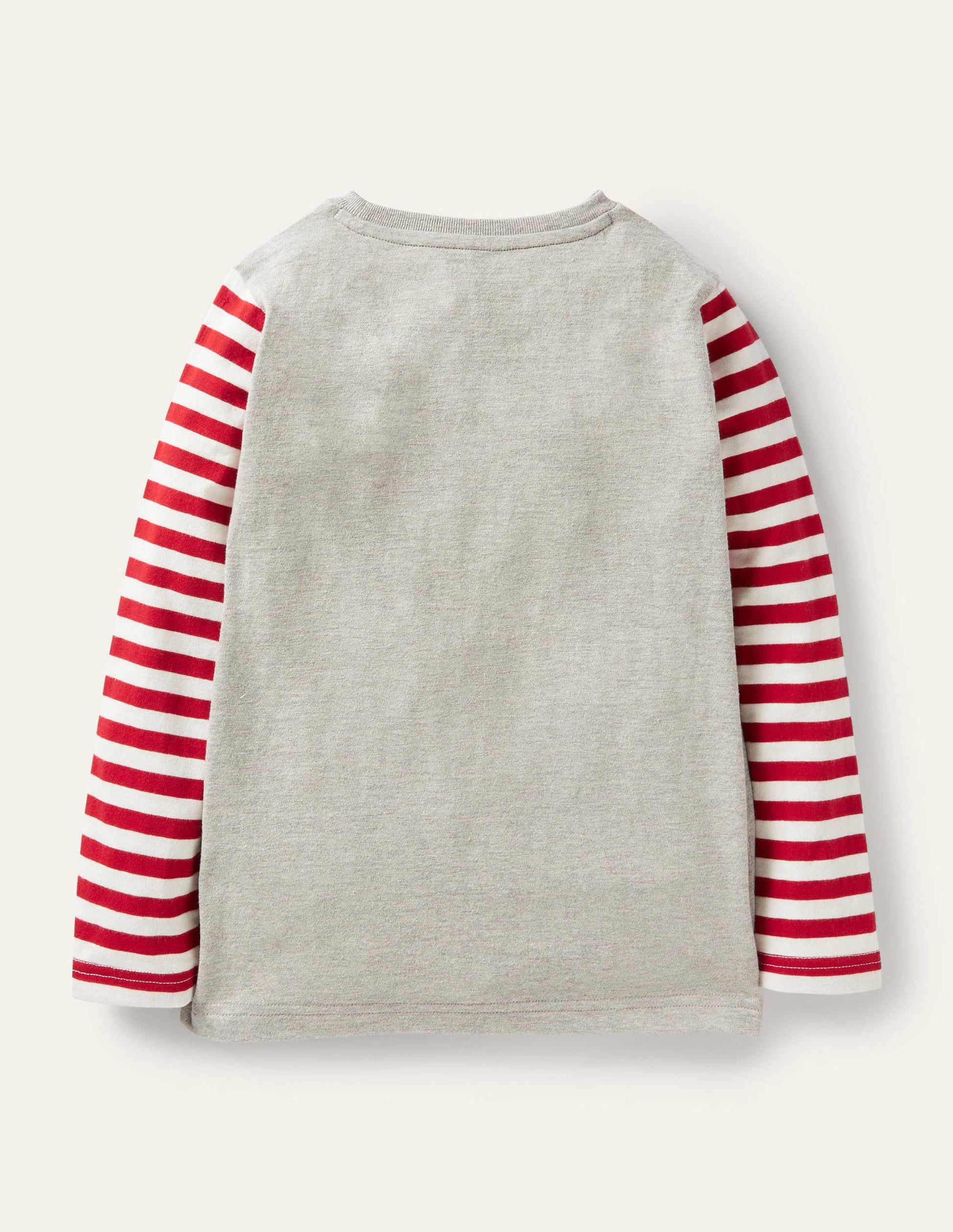 T-shirt à appliqué festif-Amis du père Noël gris chiné-2