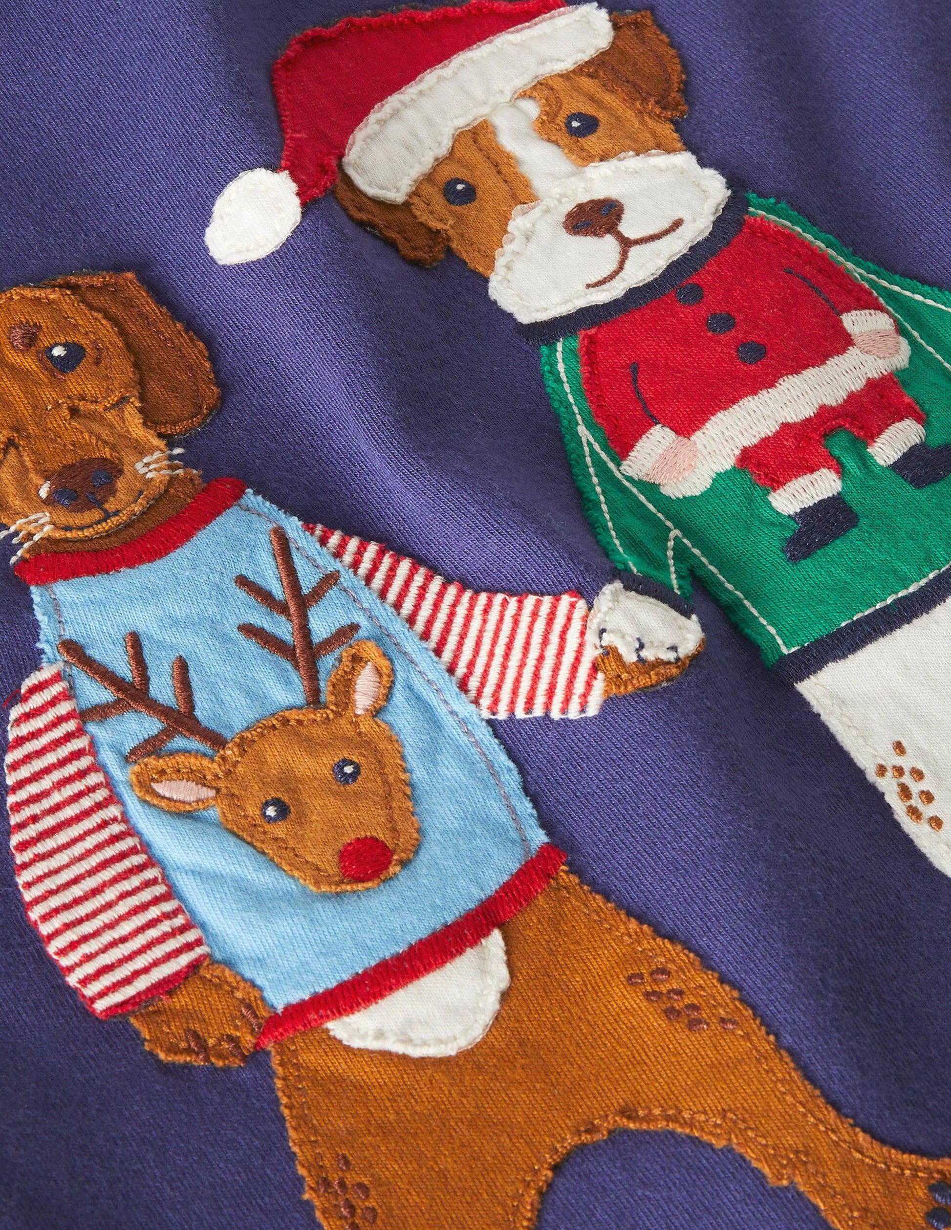 T-shirt à appliqué festif-Amis animaux bleu tribord-3